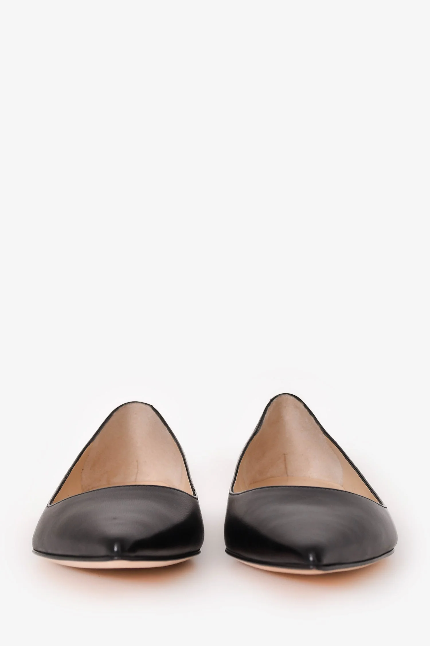 Jimmy Choo Black Nappa Leather Pointed Toe Flats Size 38.5 - Image 3
