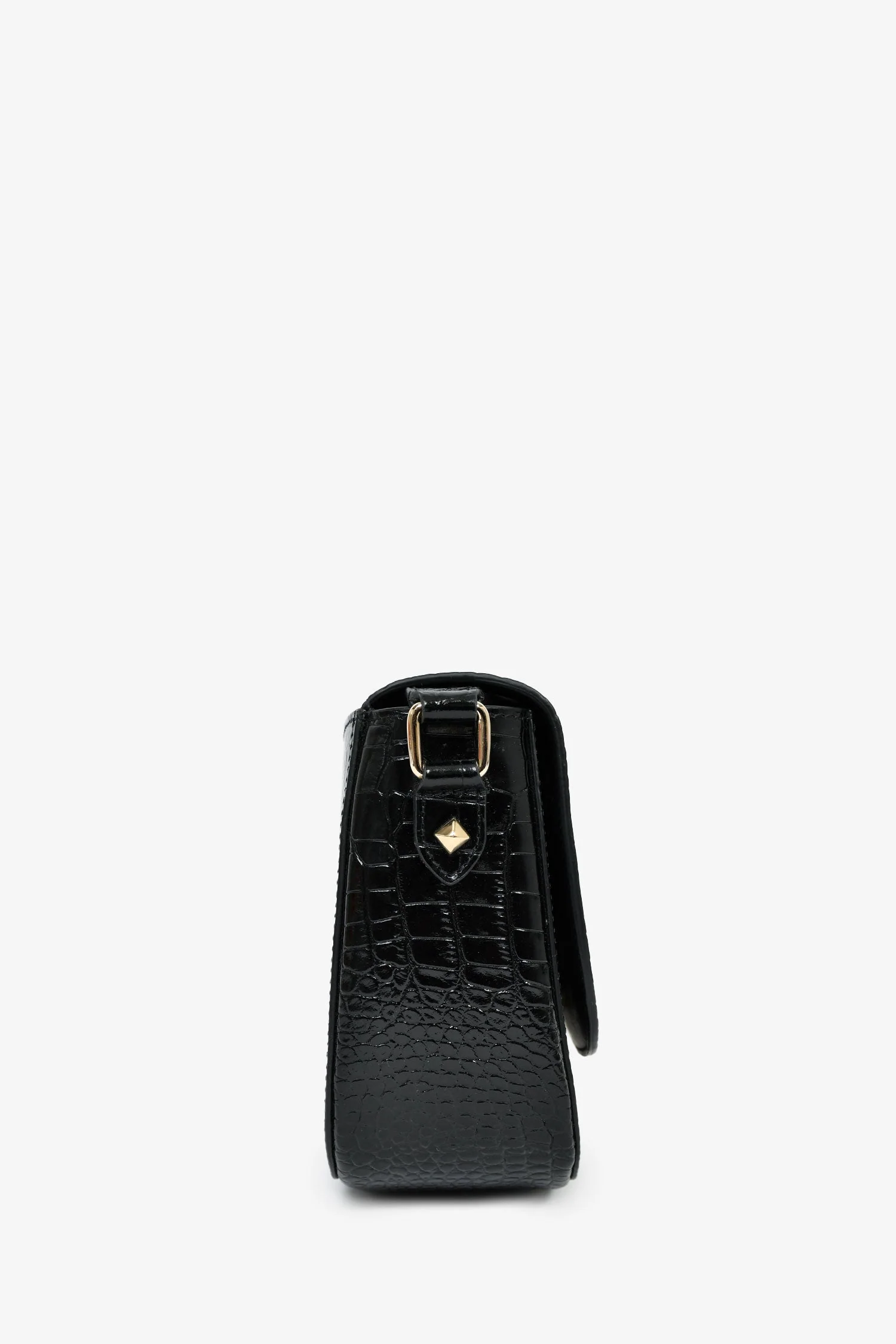 Jimmy Choo Black Patent Embossed Croc 'JC Satchel' Crossbody Bag - Image 3