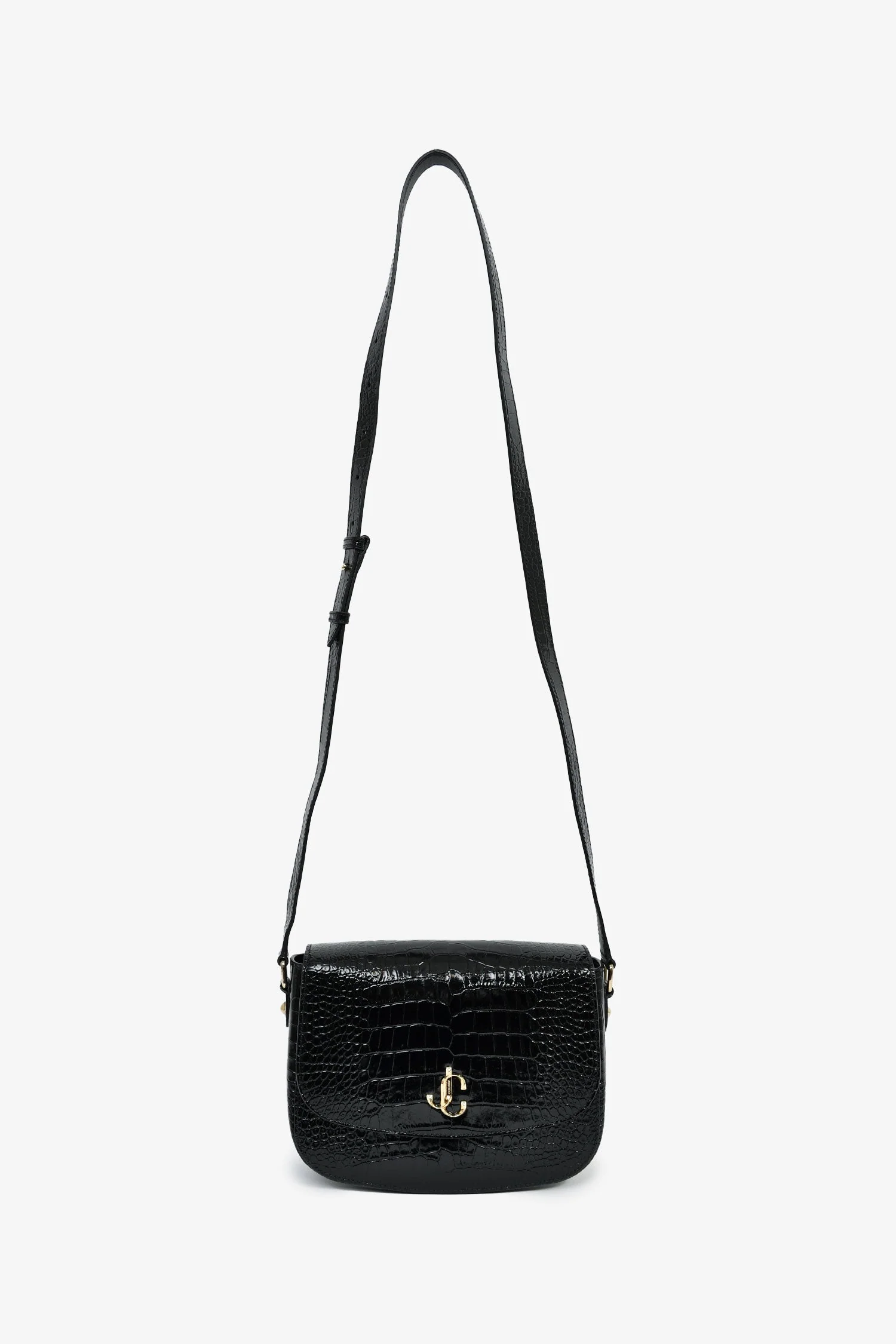 Jimmy Choo Black Patent Embossed Croc 'JC Satchel' Crossbody Bag - Image 7
