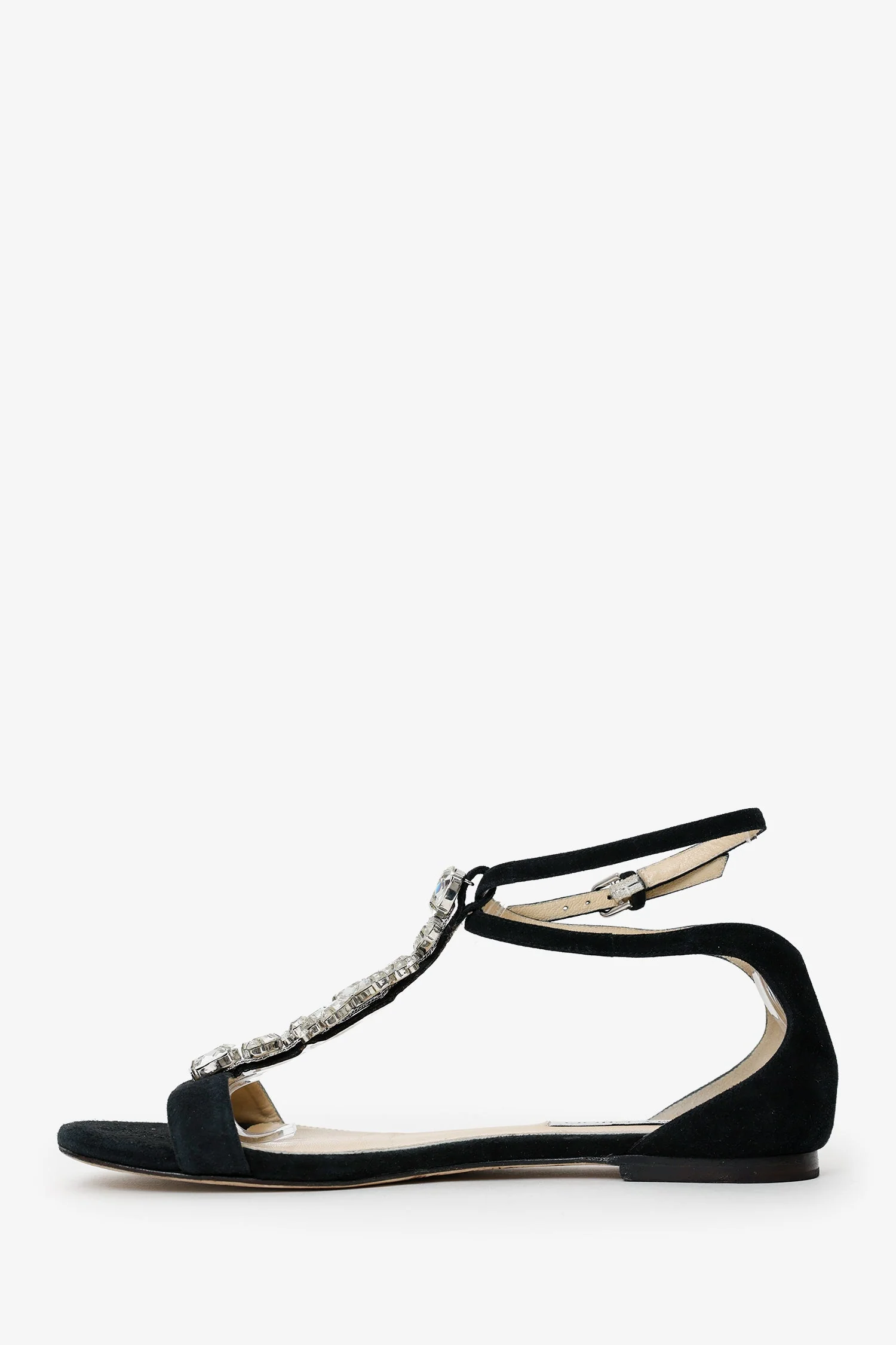 Jimmy Choo Black Suede Crystal Embellished Sandals Size 38.5 - Image 5