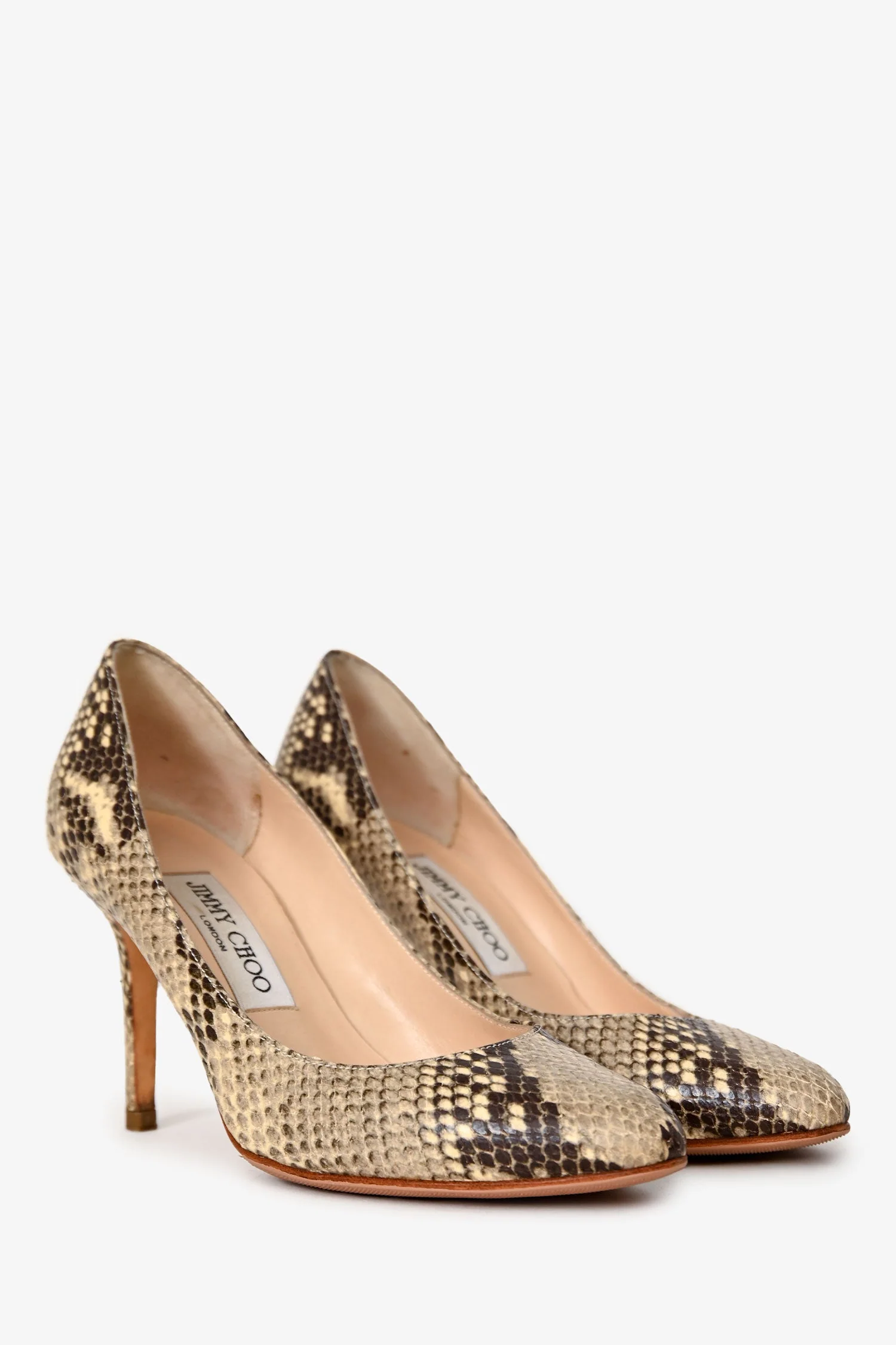 Jimmy Choo Brown Snakeskin Heels Size 35.5 - Image 2