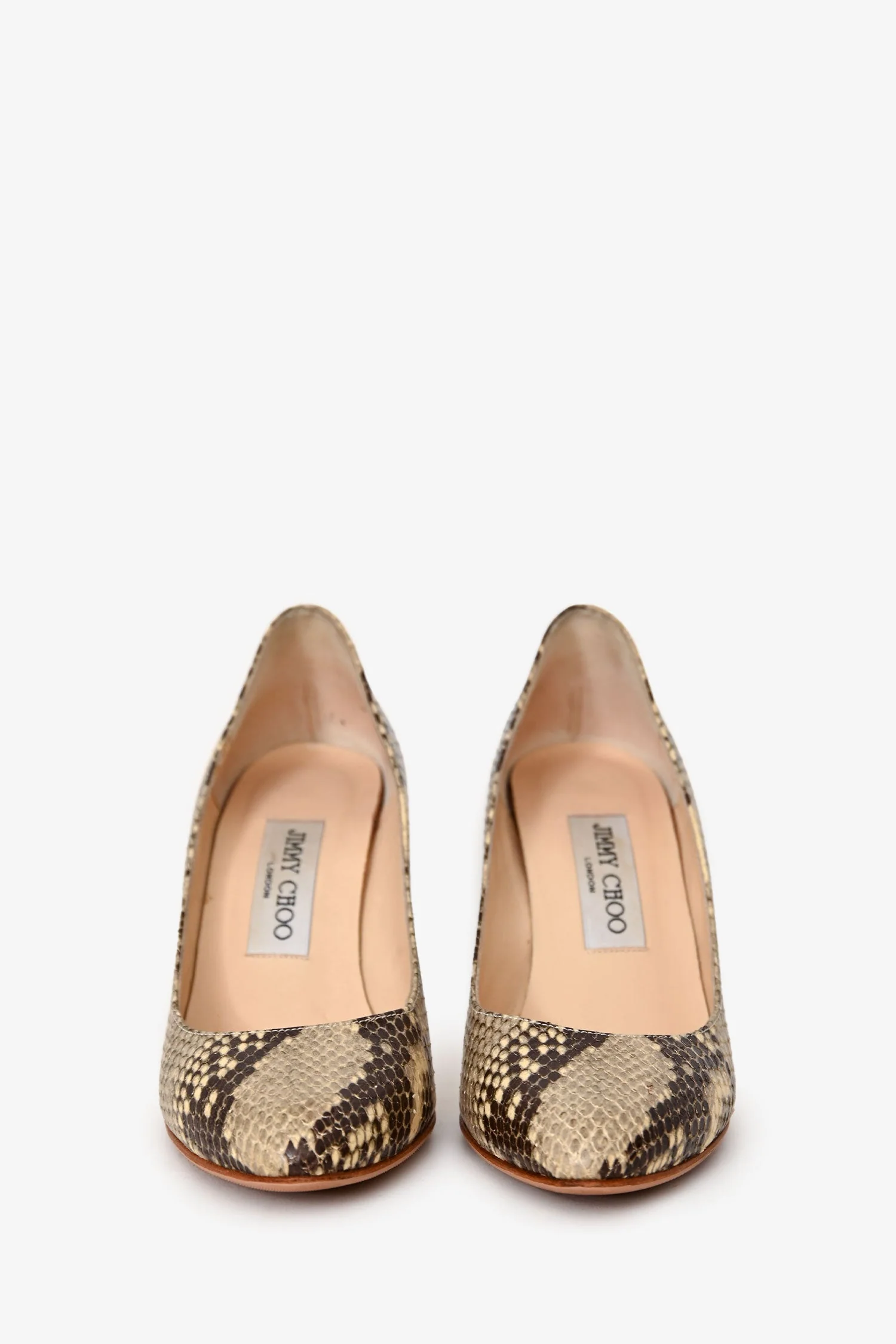 Jimmy Choo Brown Snakeskin Heels Size 35.5 - Image 3