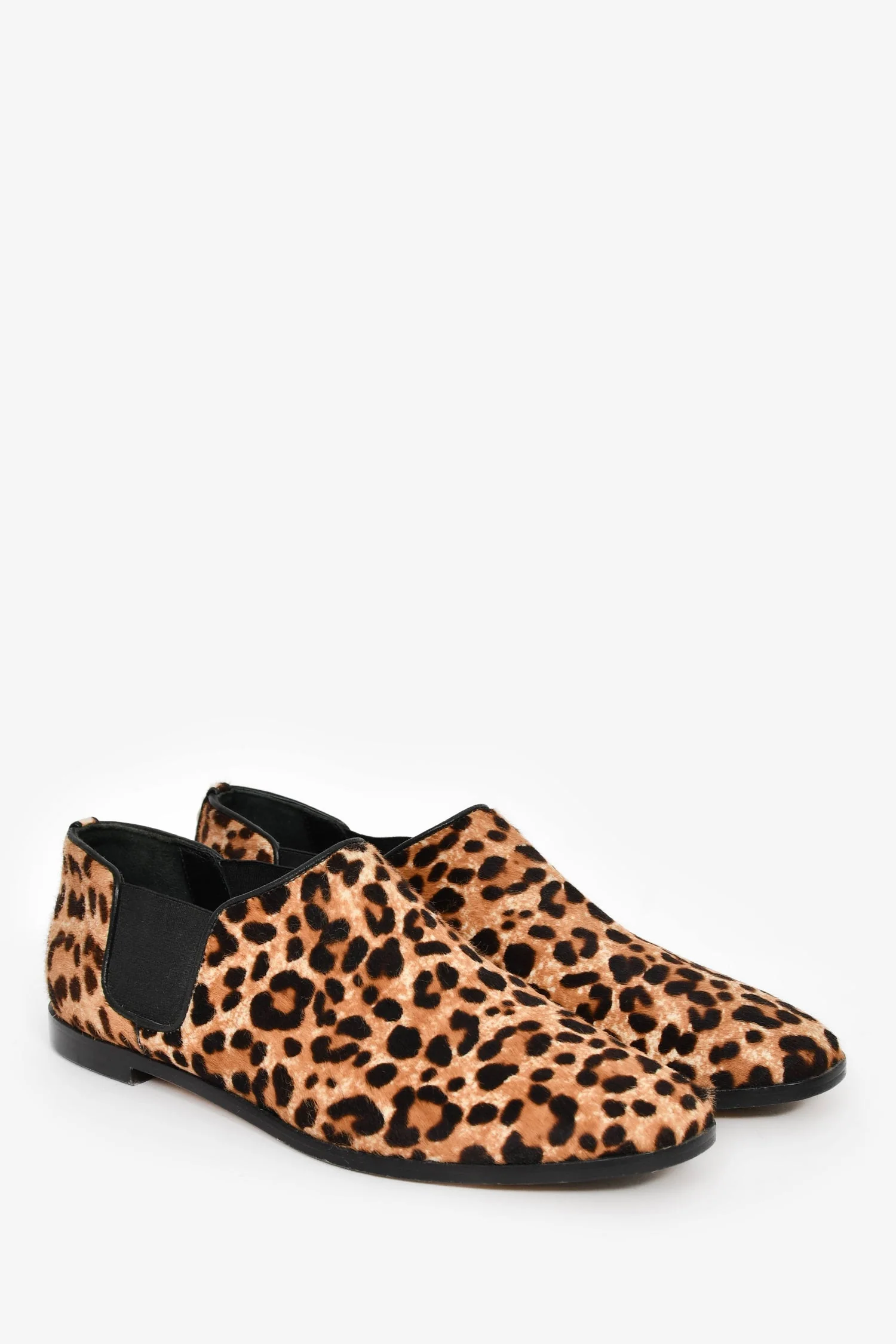 Jimmy Choo Glint Leopard Print Calf Hair Ankle Booties Size 37 - Image 2