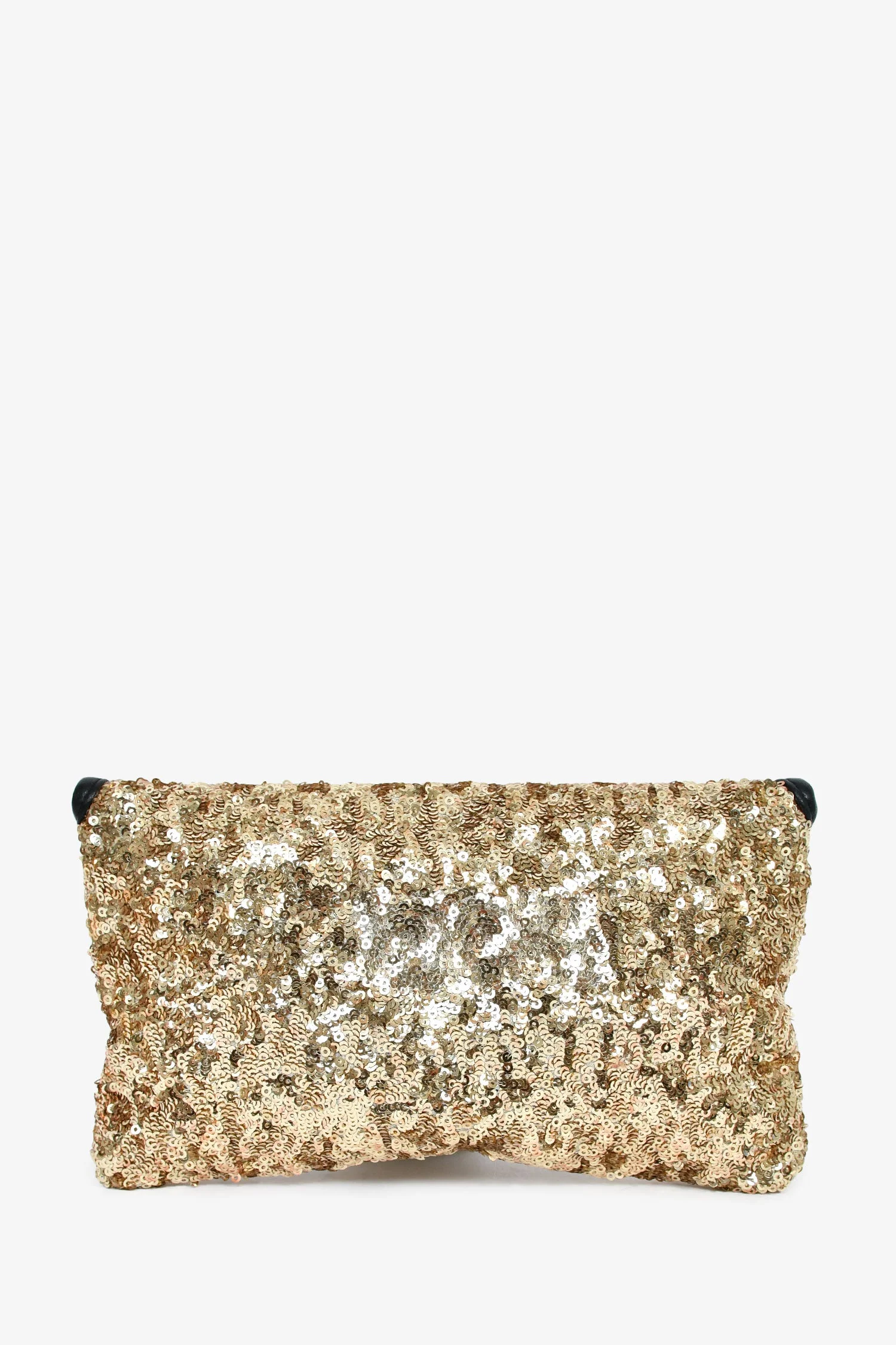 Jimmy Choo Gold Sequin Pouch On Chain - Image 2