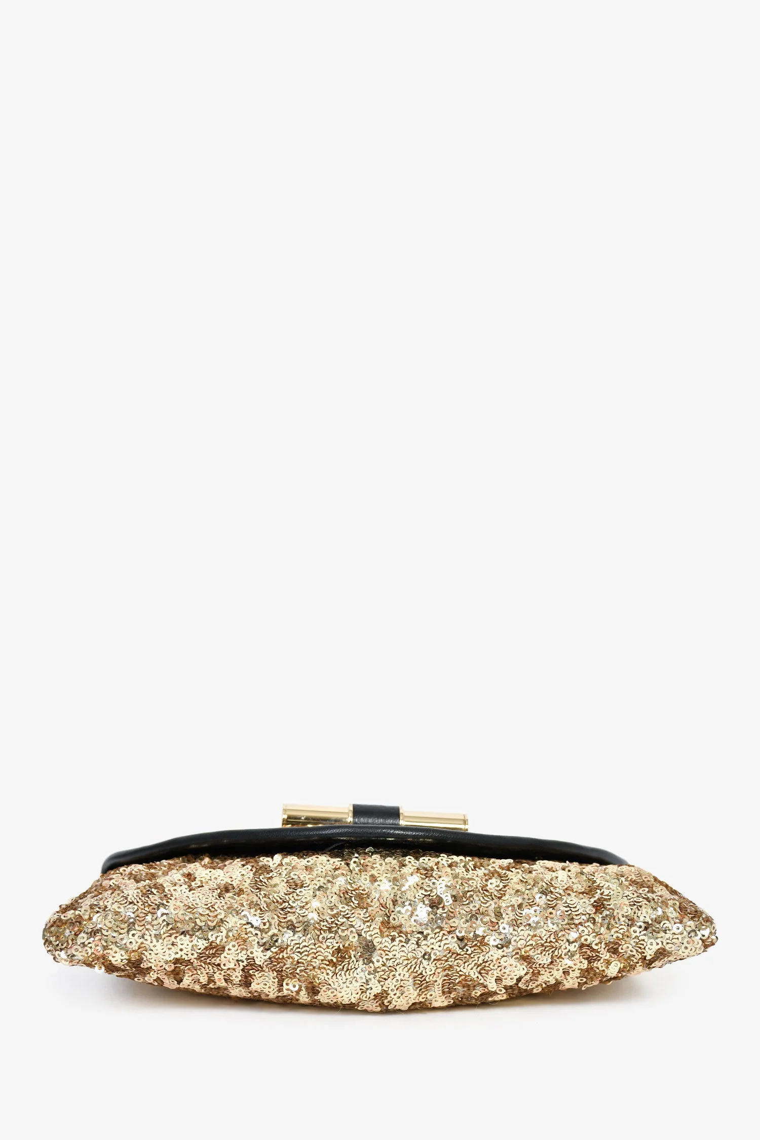 Jimmy Choo Gold Sequin Pouch On Chain - Image 5
