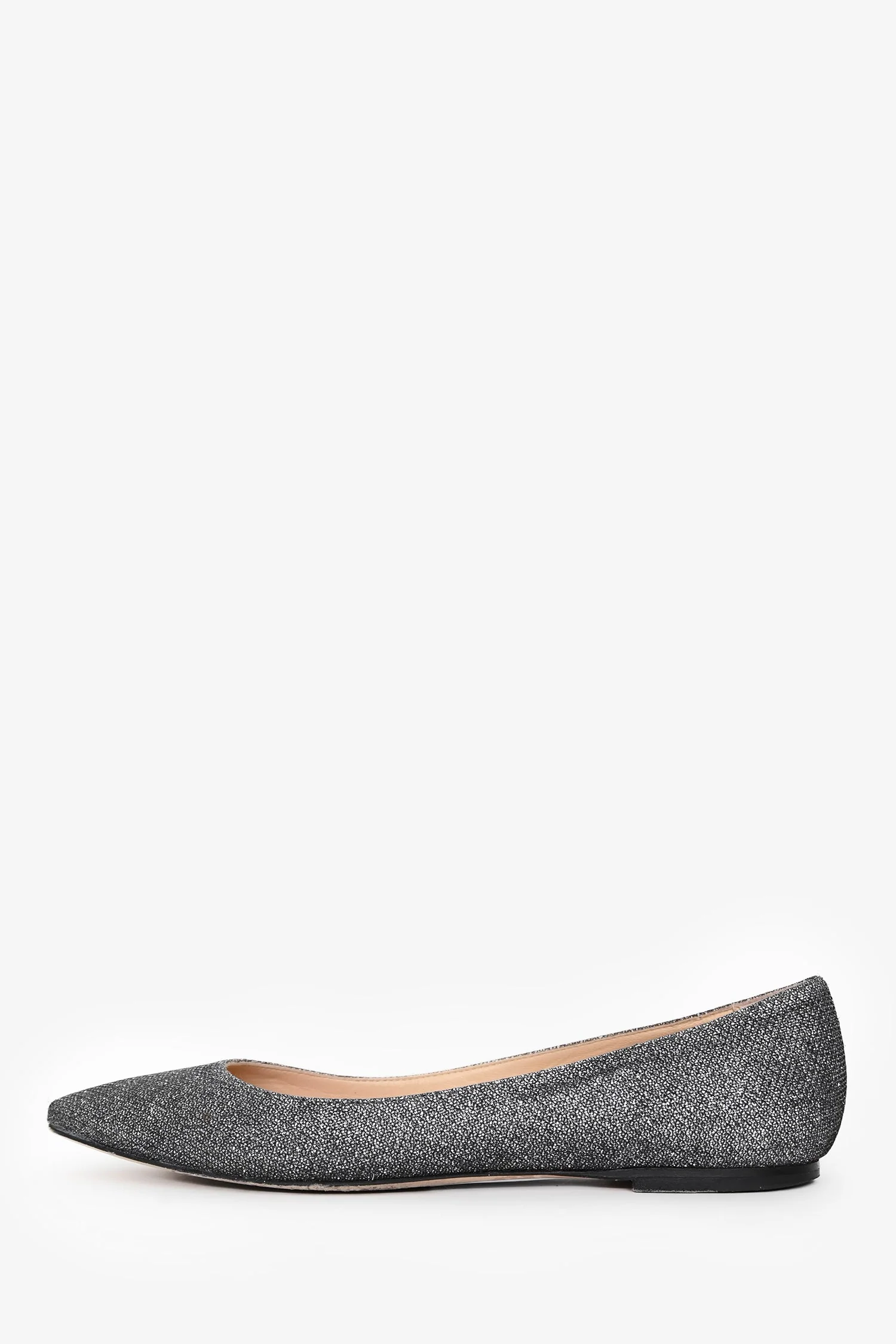 Jimmy Choo Grey Sparkled Pointed Toe Flats Size 38 - Image 5