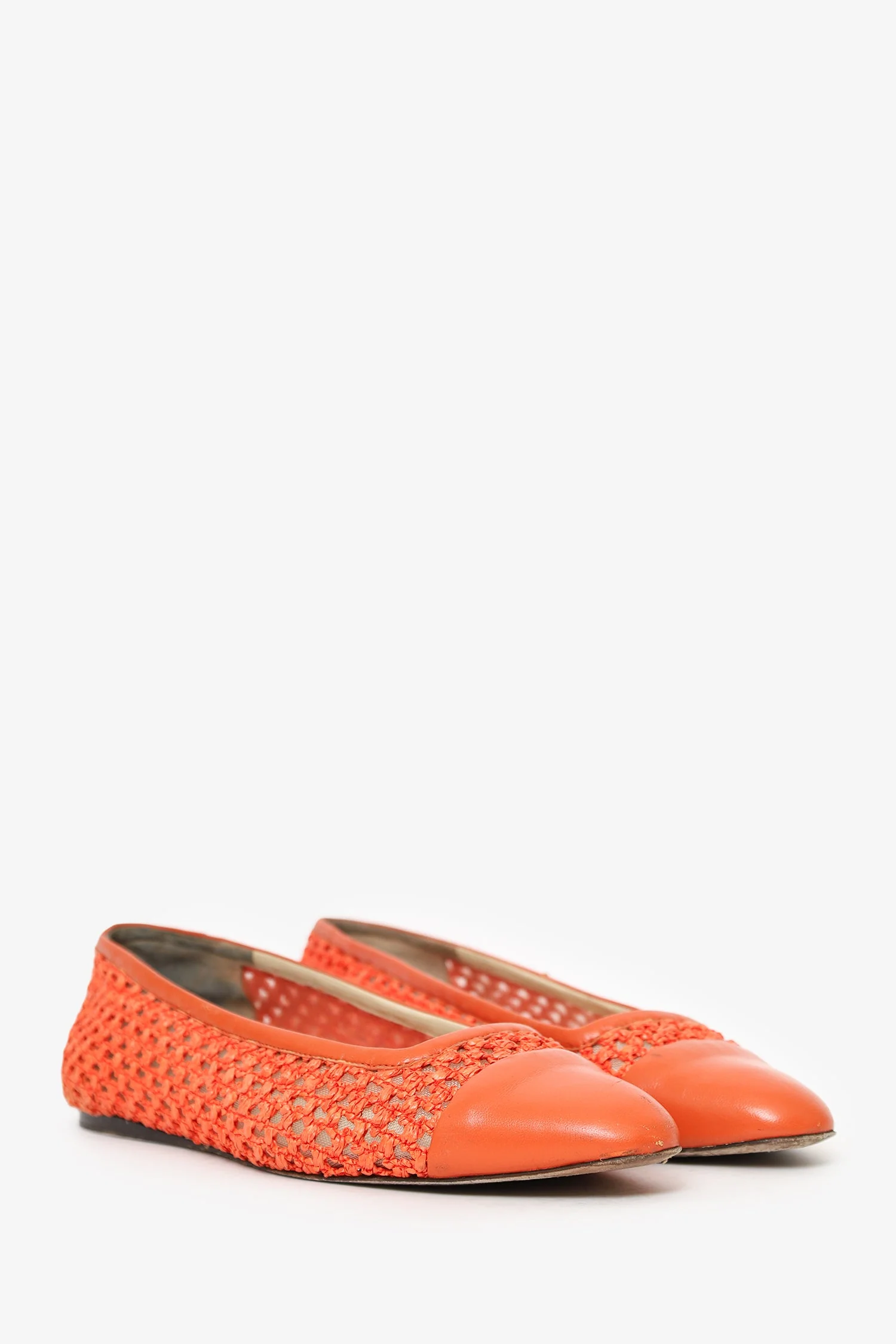 Jimmy Choo Orange Mesh Ballet Flats Size 40 - Image 2