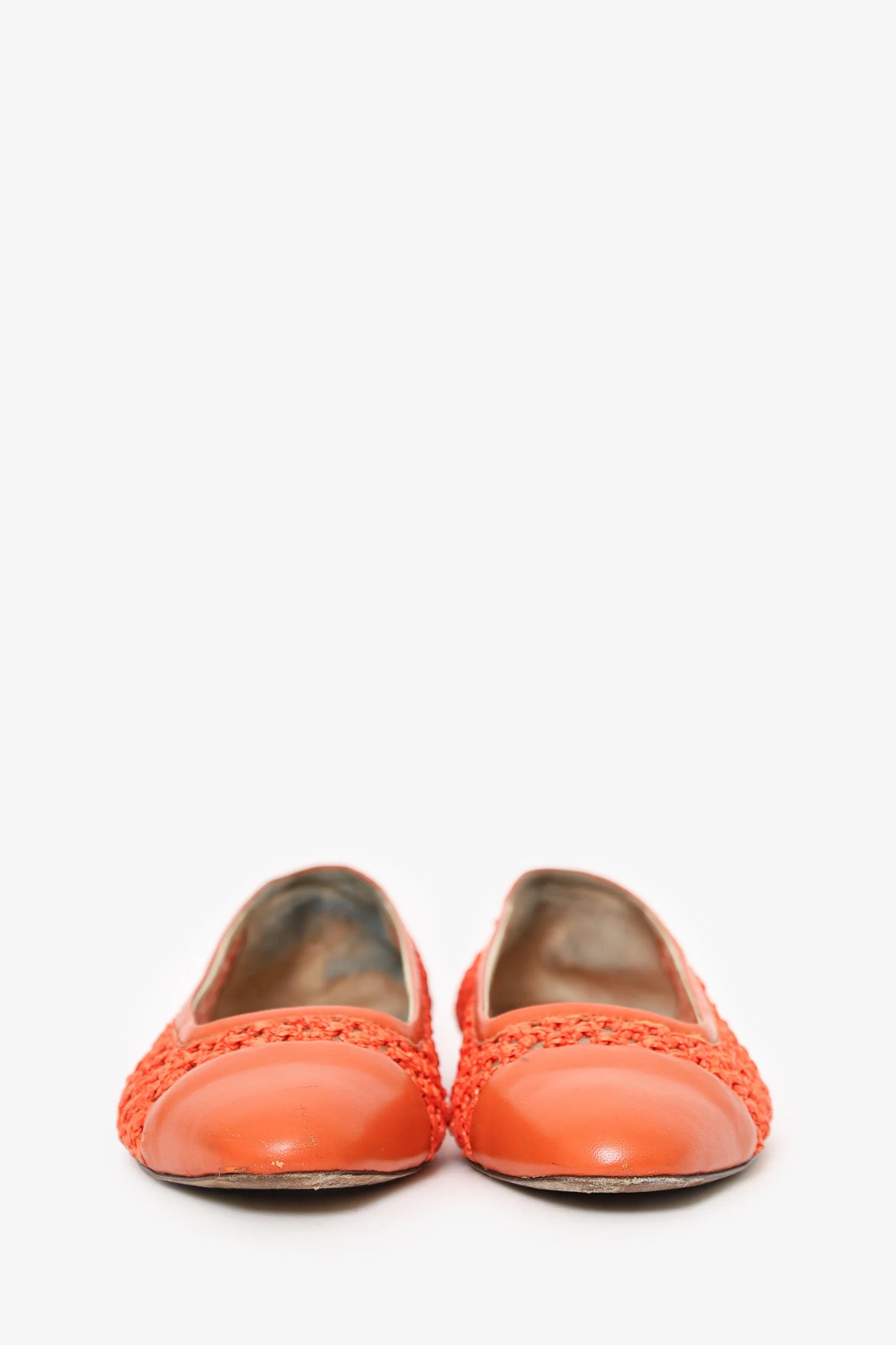 Jimmy Choo Orange Mesh Ballet Flats Size 40 - Image 3