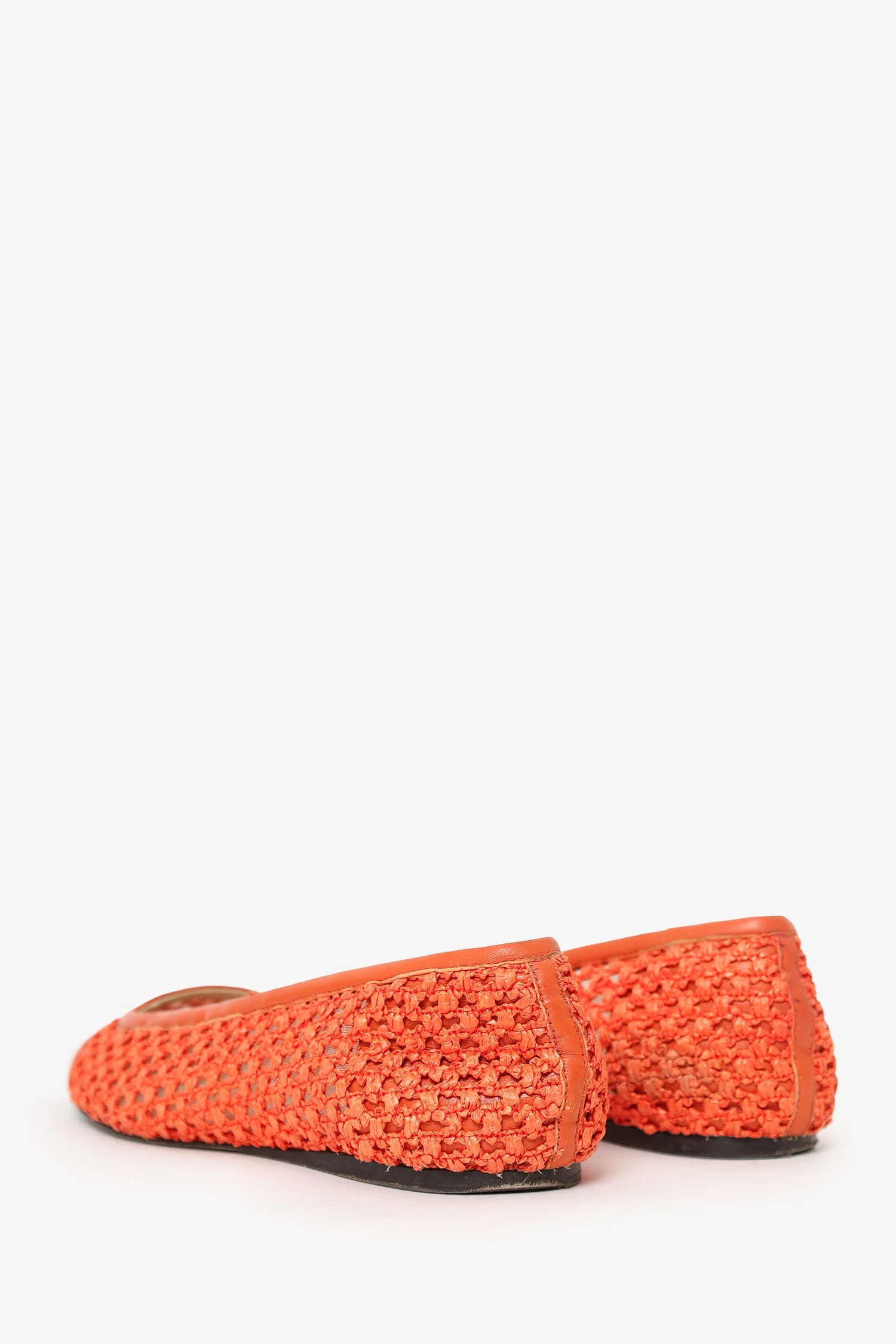 Jimmy Choo Orange Mesh Ballet Flats Size 40 - Image 4