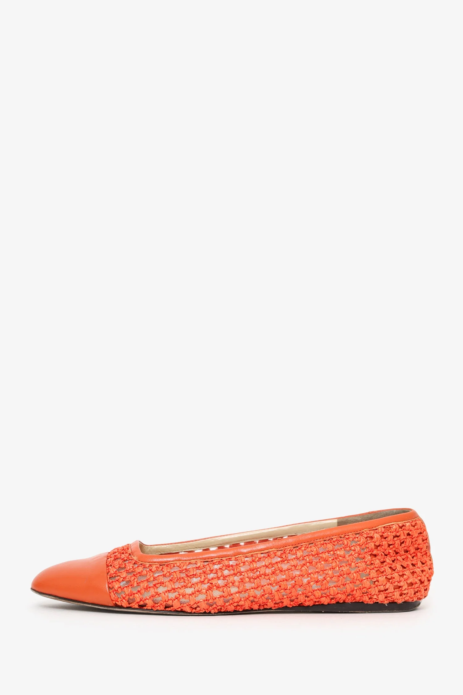 Jimmy Choo Orange Mesh Ballet Flats Size 40 - Image 5