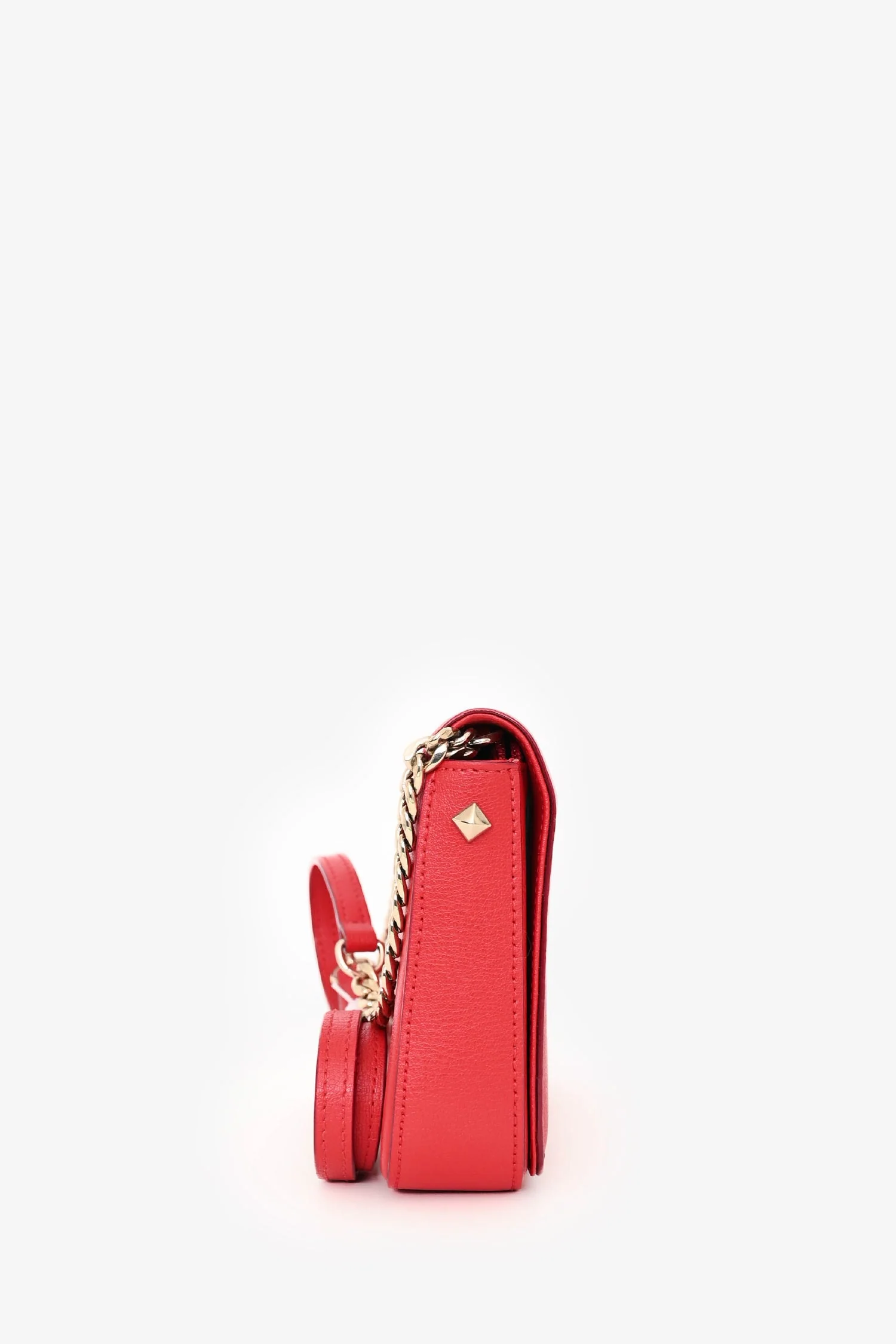 Jimmy Choo Red Leather Logo Palace Wallet On Chain - Image 3