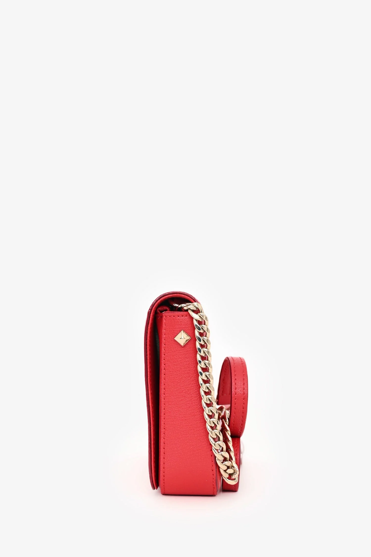Jimmy Choo Red Leather Logo Palace Wallet On Chain - Image 4