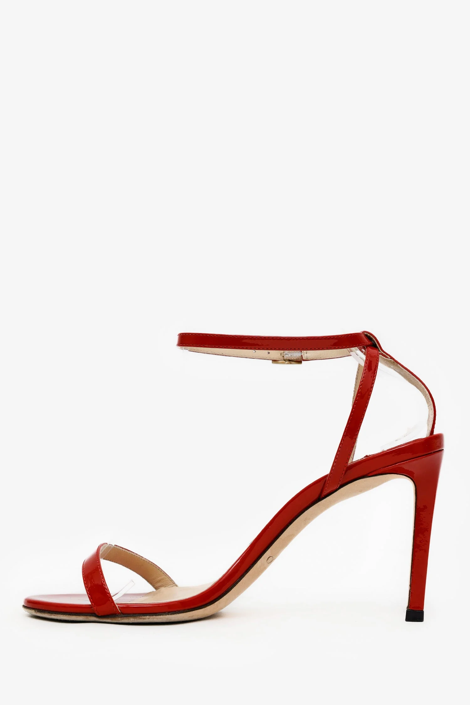 Jimmy Choo Red Patent Leather Minny 85 Sandals Size 37 - Image 4