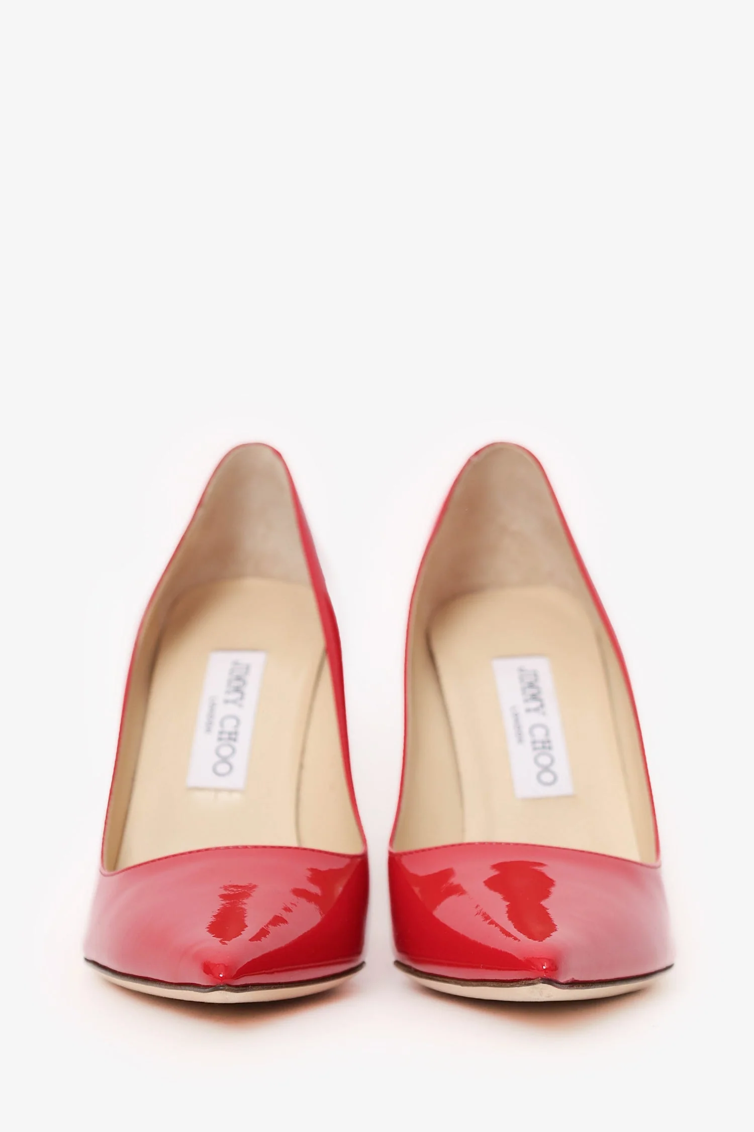 Jimmy Choo Red Patent Leather Pumps Size 38 - Image 3