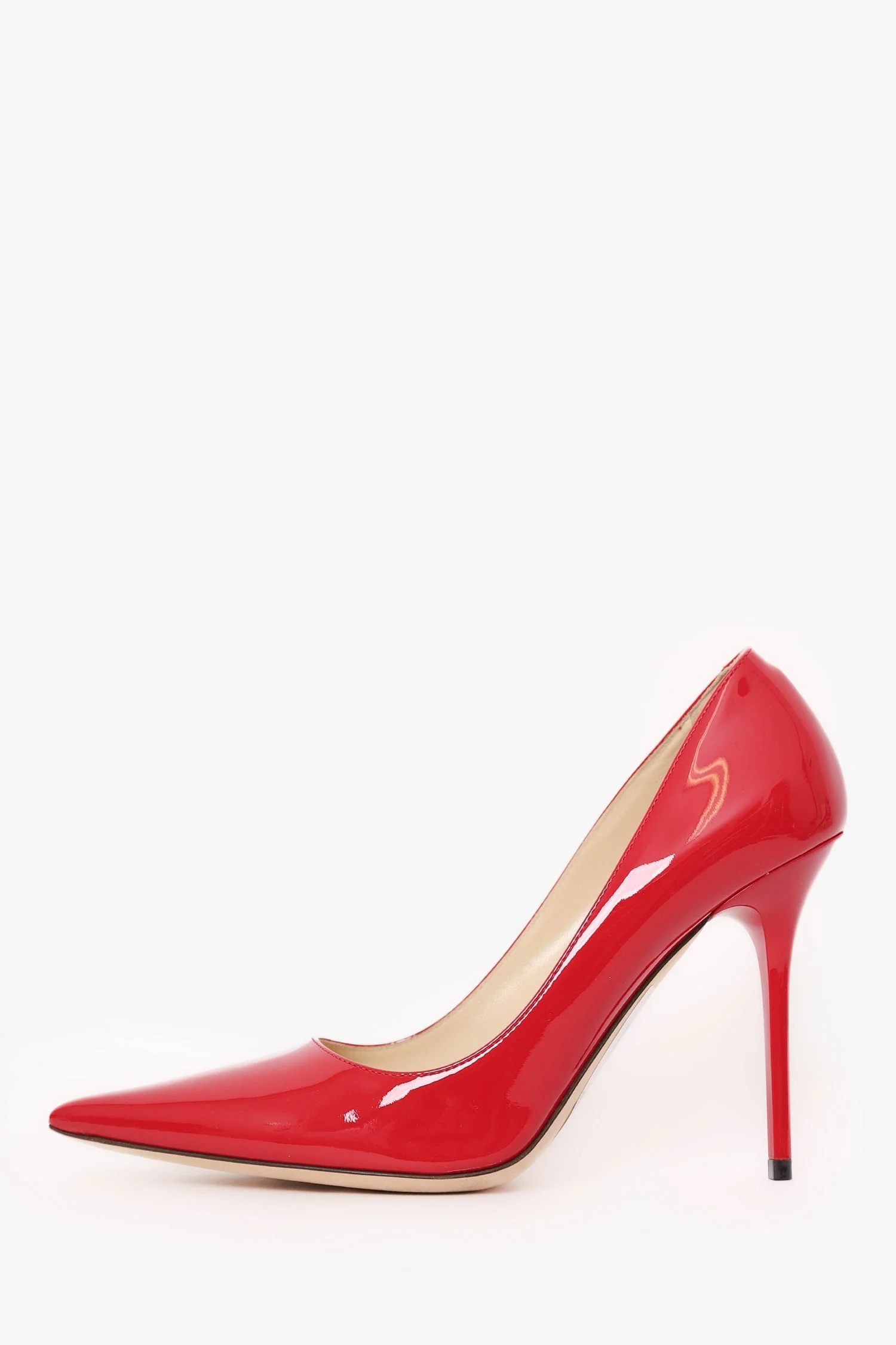 Jimmy Choo Red Patent Leather Pumps Size 38 - Image 4