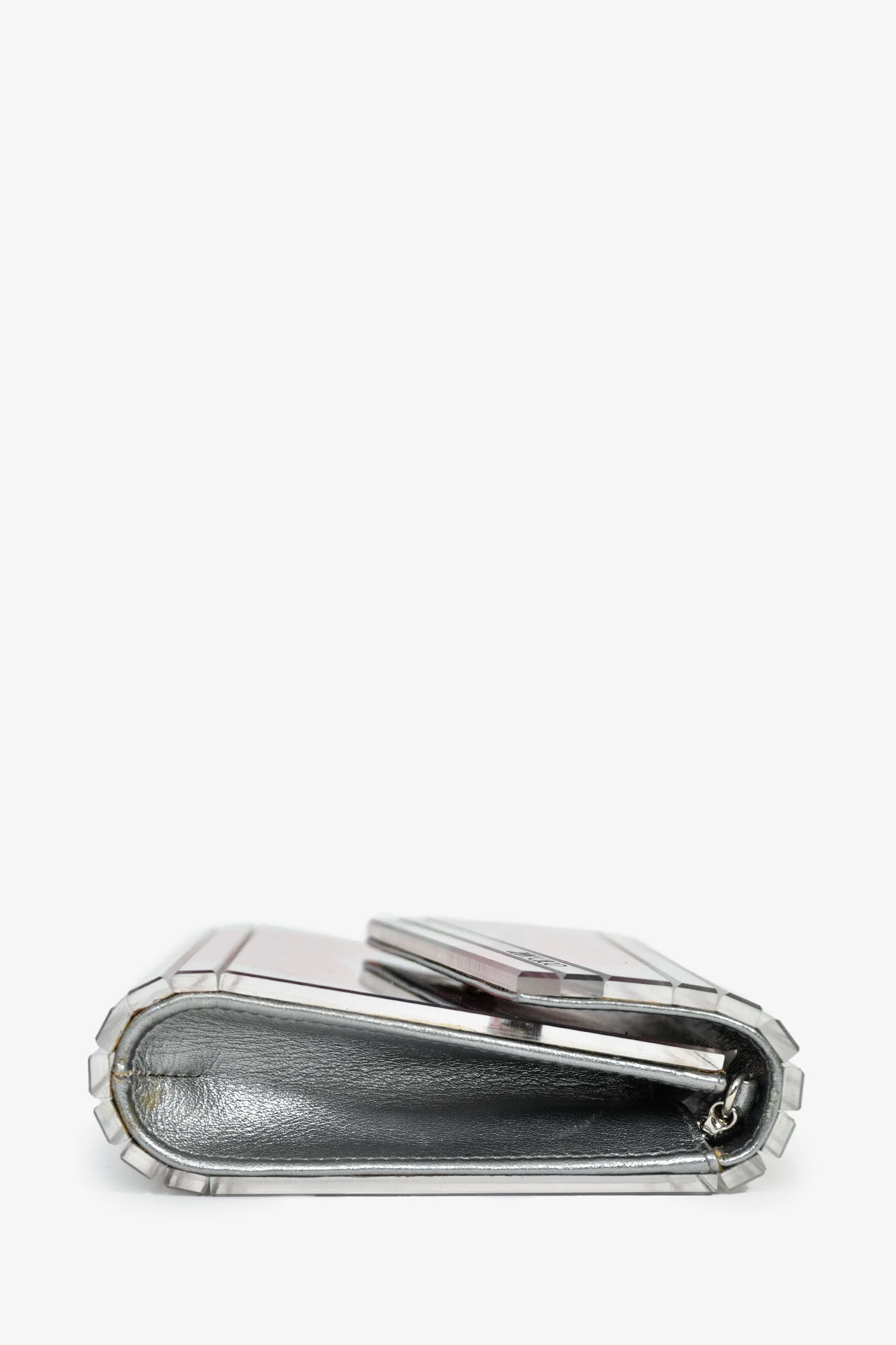 Jimmy Choo Red/Silver Acrylic Lips Clutch With Chain - Image 3