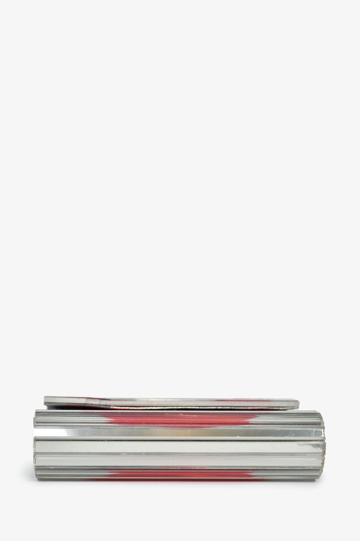 Jimmy Choo Red/Silver Acrylic Lips Clutch With Chain - Image 5