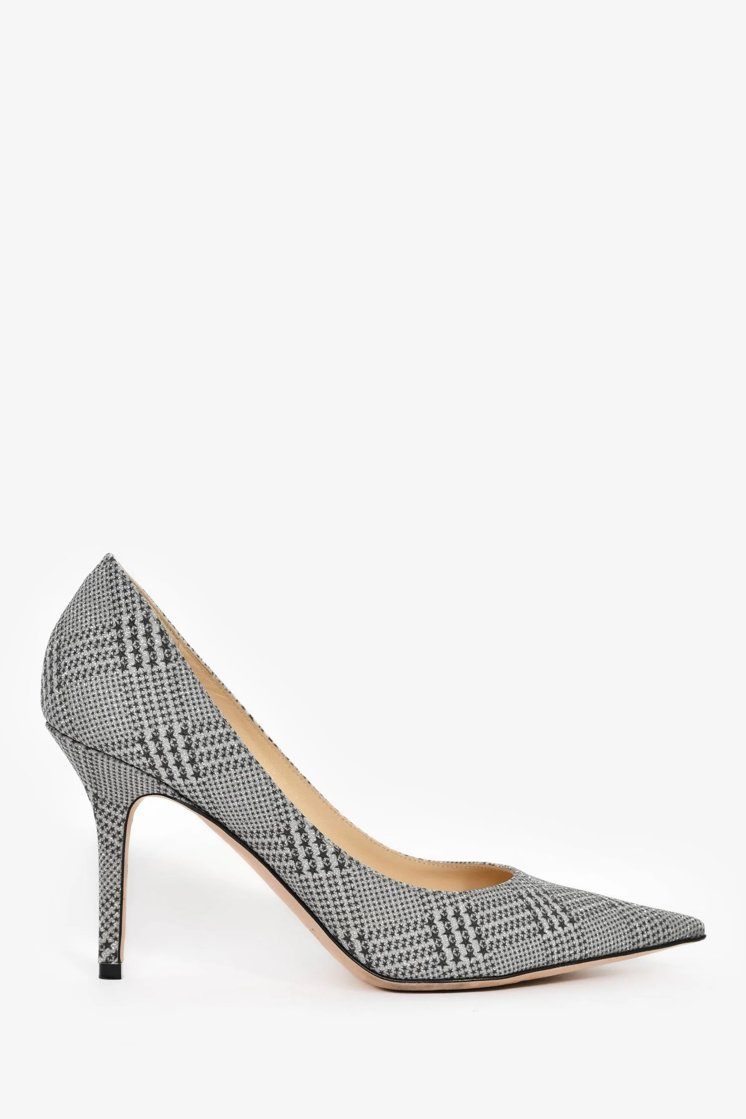 Jimmy Choo Silver Sparkle Star Detail 'Agnes' Heels Size 37