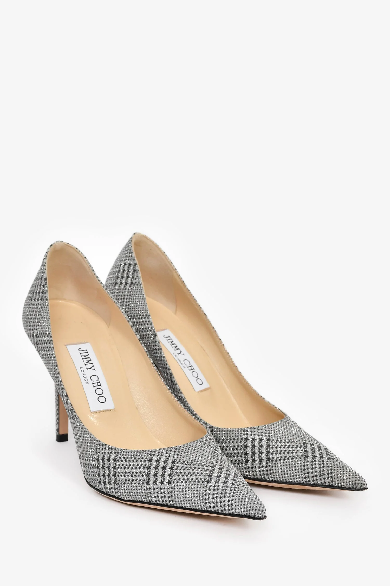 Jimmy Choo Silver Sparkle Star Detail 'Agnes' Heels Size 37 - Image 2