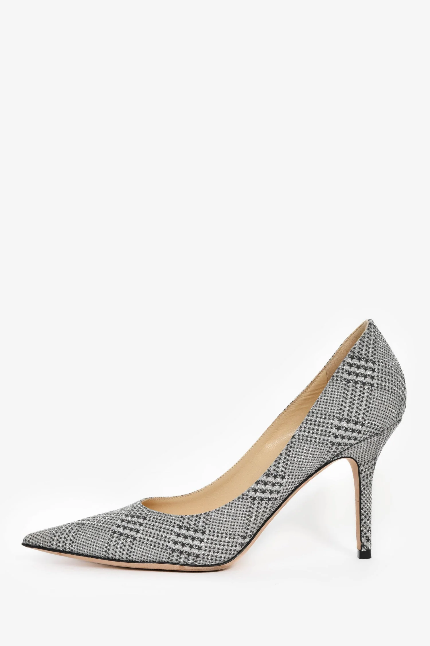 Jimmy Choo Silver Sparkle Star Detail 'Agnes' Heels Size 37 - Image 4