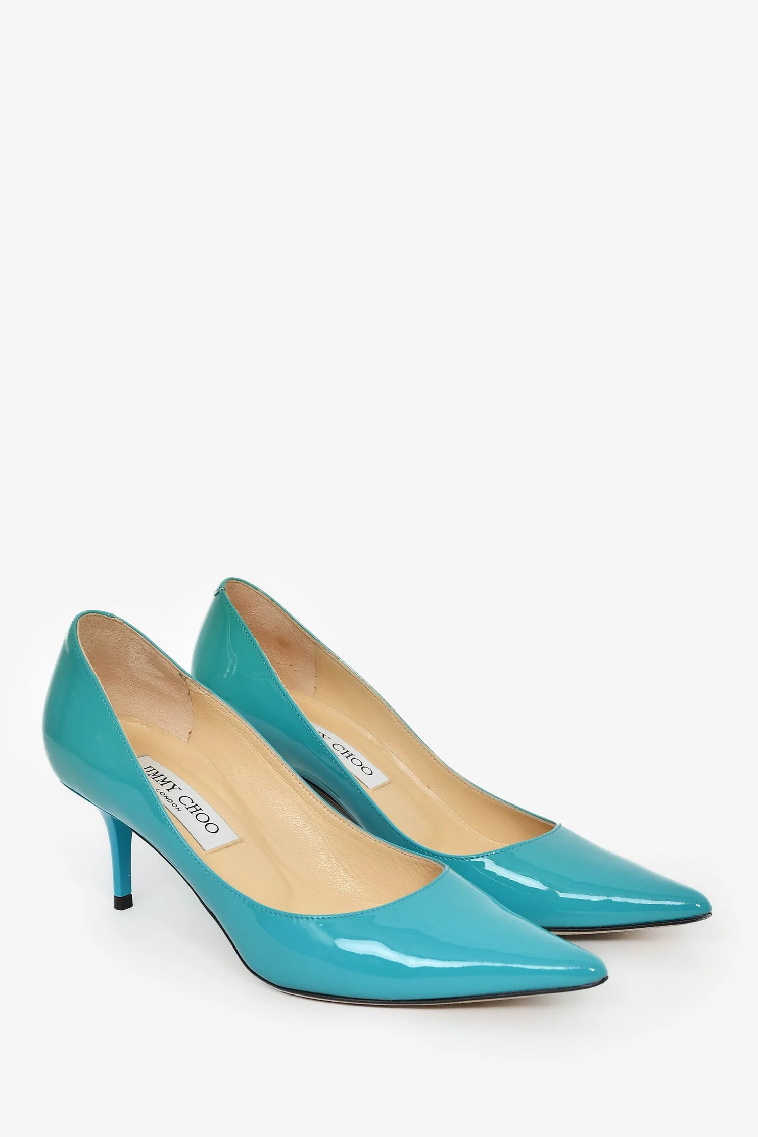 Jimmy Choo Turquoise Patent Leather Pumps Size 36 - Image 2