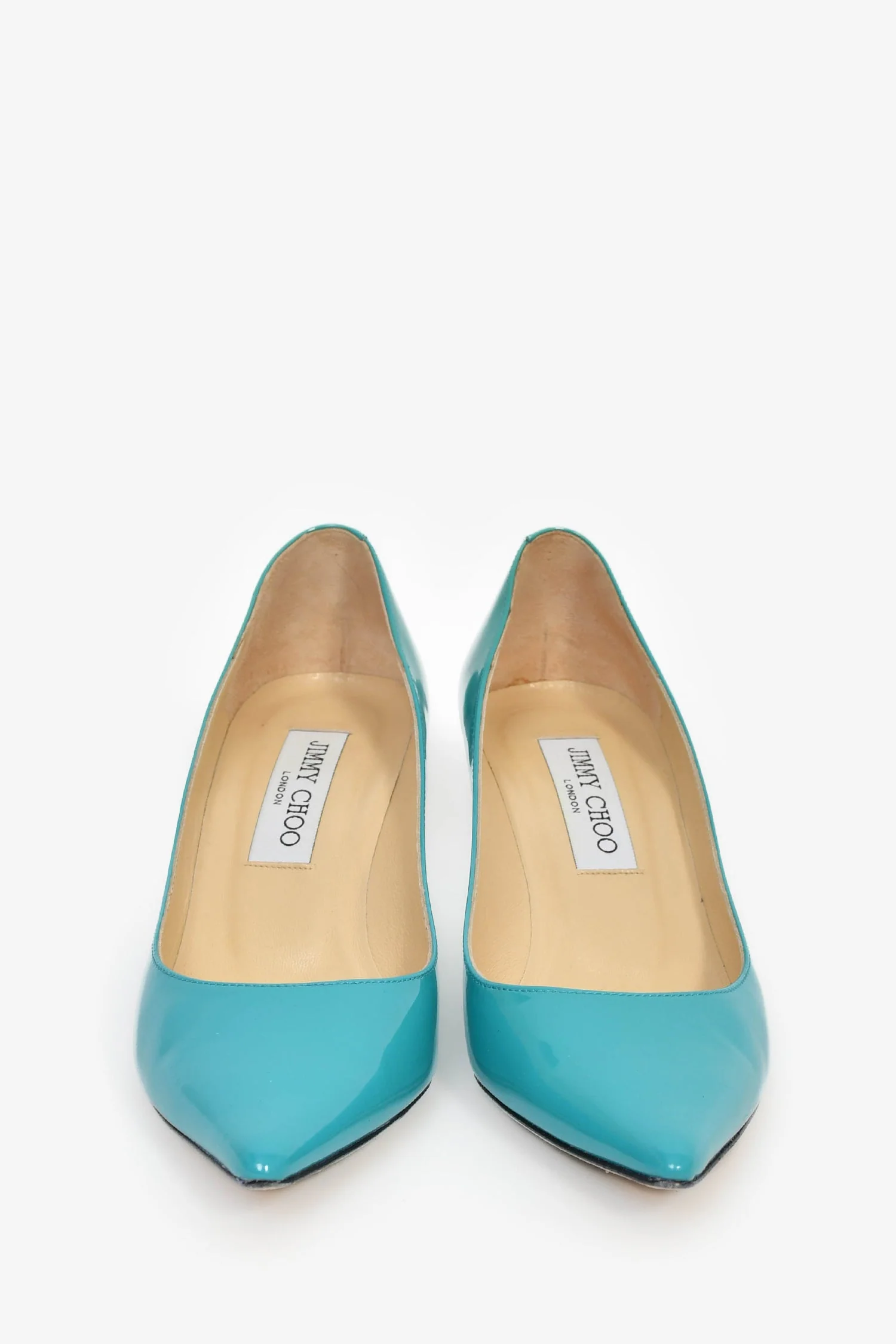 Jimmy Choo Turquoise Patent Leather Pumps Size 36 - Image 3
