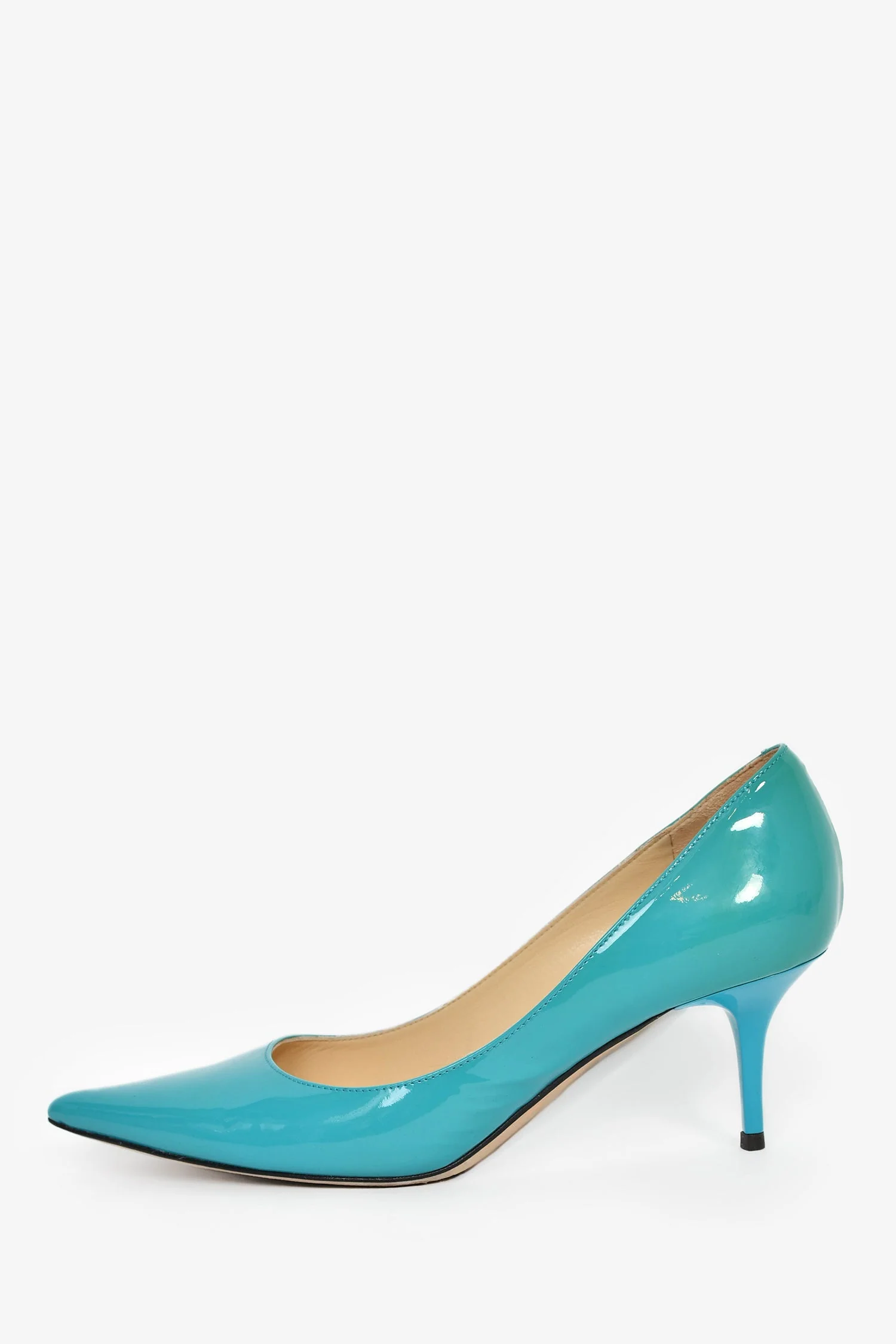 Jimmy Choo Turquoise Patent Leather Pumps Size 36 - Image 4