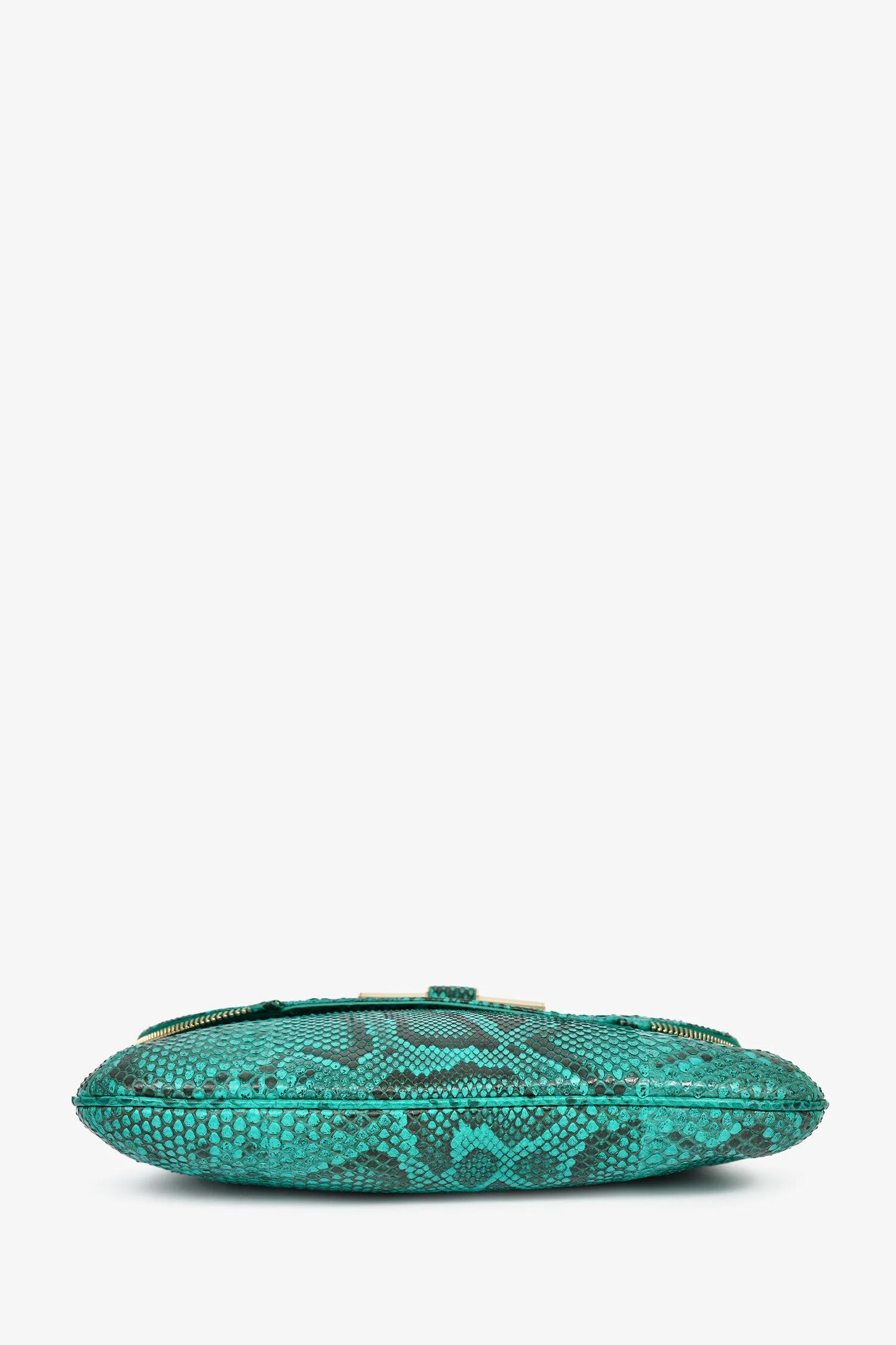 Jimmy Choo Turquoise Snakeskin Fold Clutch - Image 5