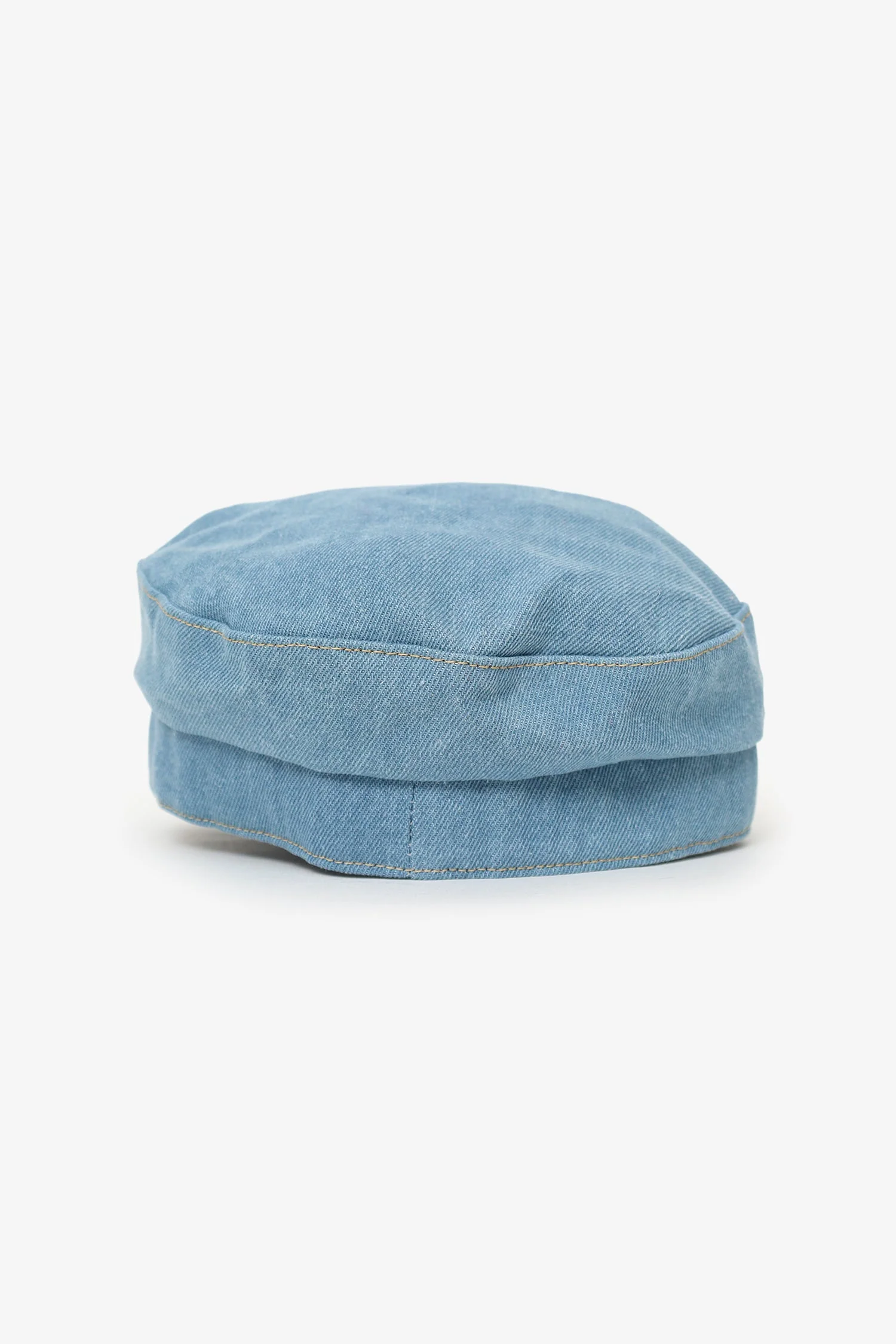 JW Anderson Blue/Brown Denim/Leather Newsboy Cap - Image 3