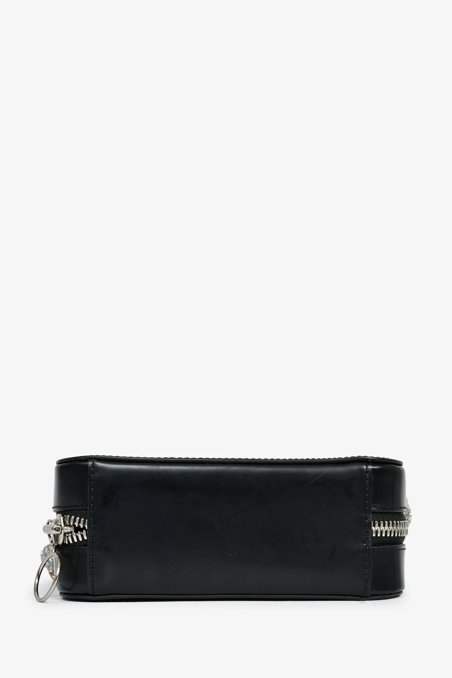 Kara Black Leather 'Cobra' Crossbody Bag With Crystal Embellished Strap - Image 5