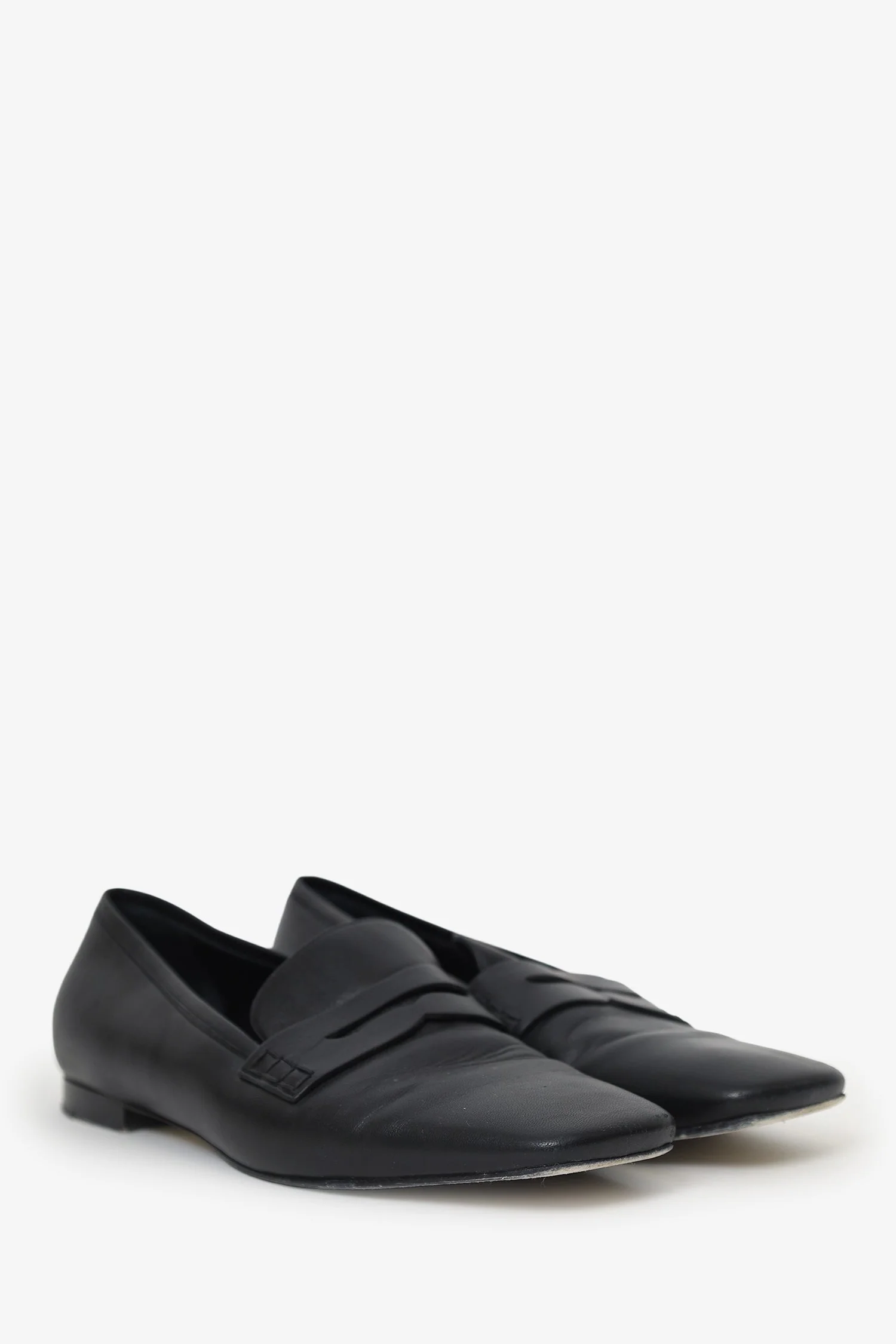 Khaite Black Leather Flats Size 41 - Image 2