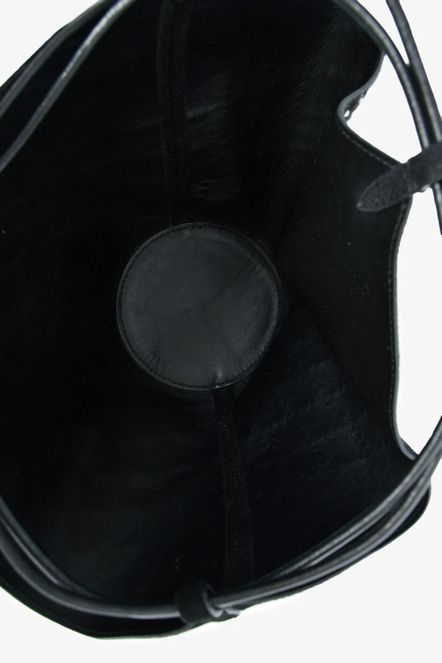 Khaite Black Suede/Crystal Mini 'Lotus' Drawstring Bag - Image 6