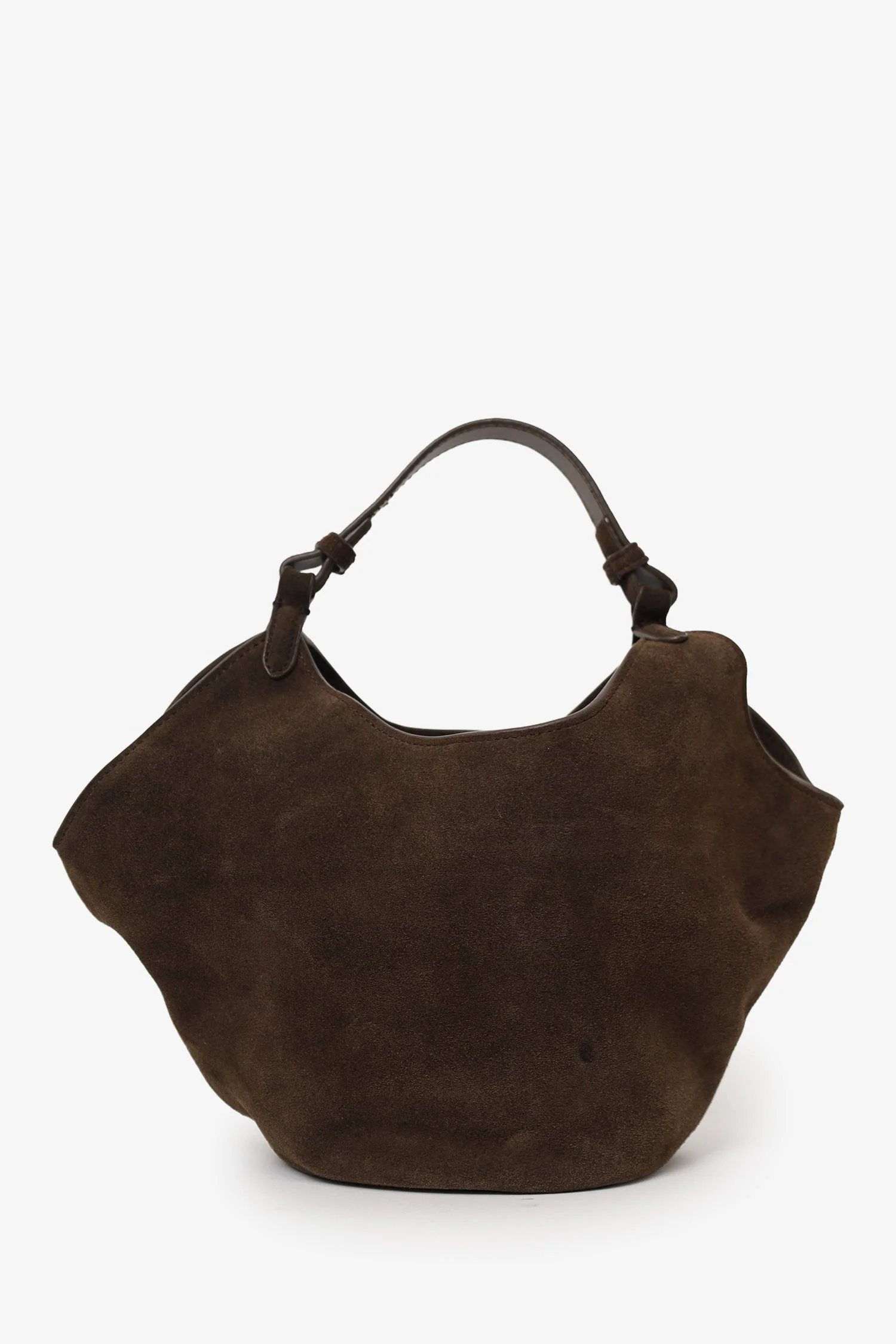 Khaite Brown Suede Lotus Small Top Handle Bag - Image 3