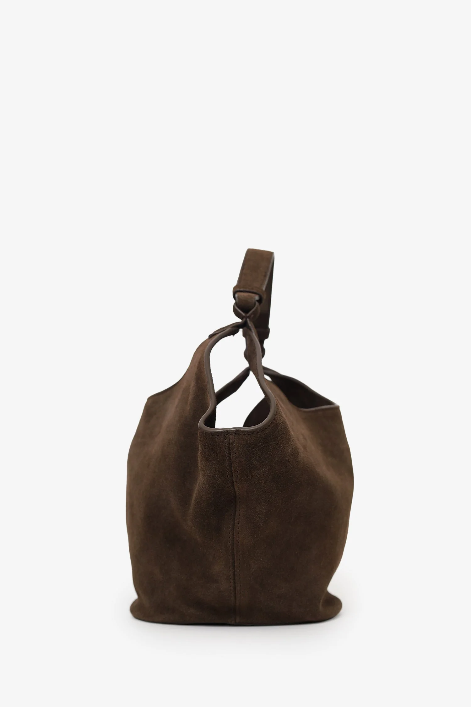 Khaite Brown Suede Lotus Small Top Handle Bag - Image 4