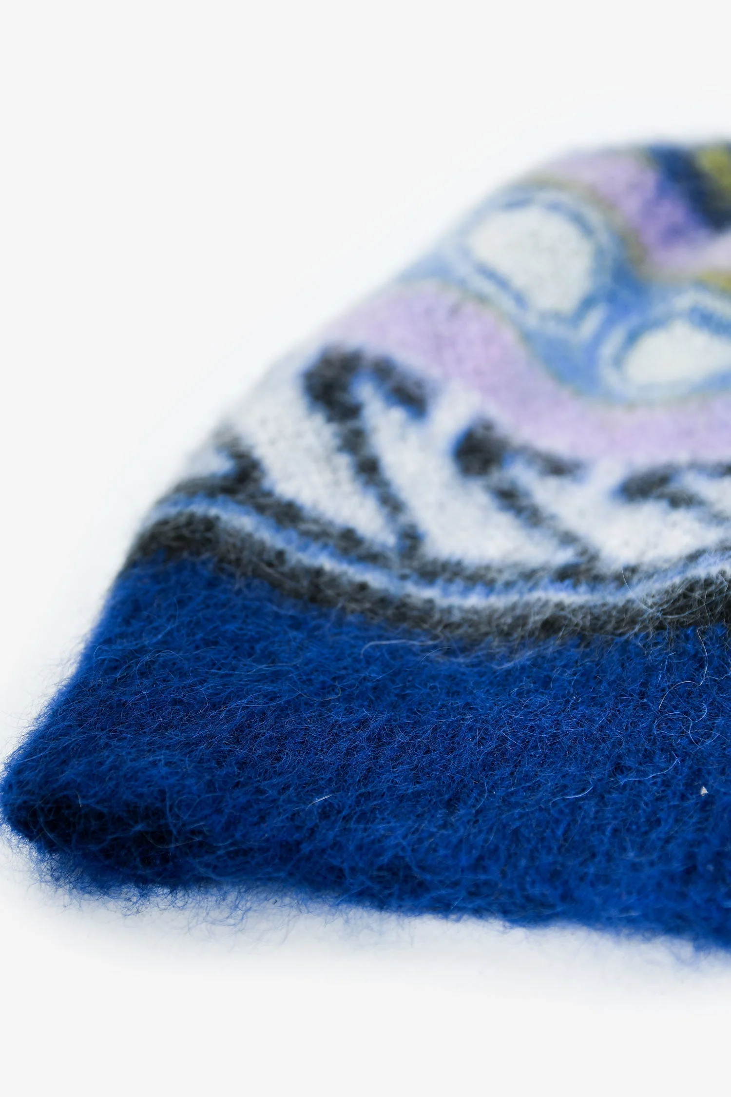 La Double J Blue Mohair Pattern Toque - Image 2