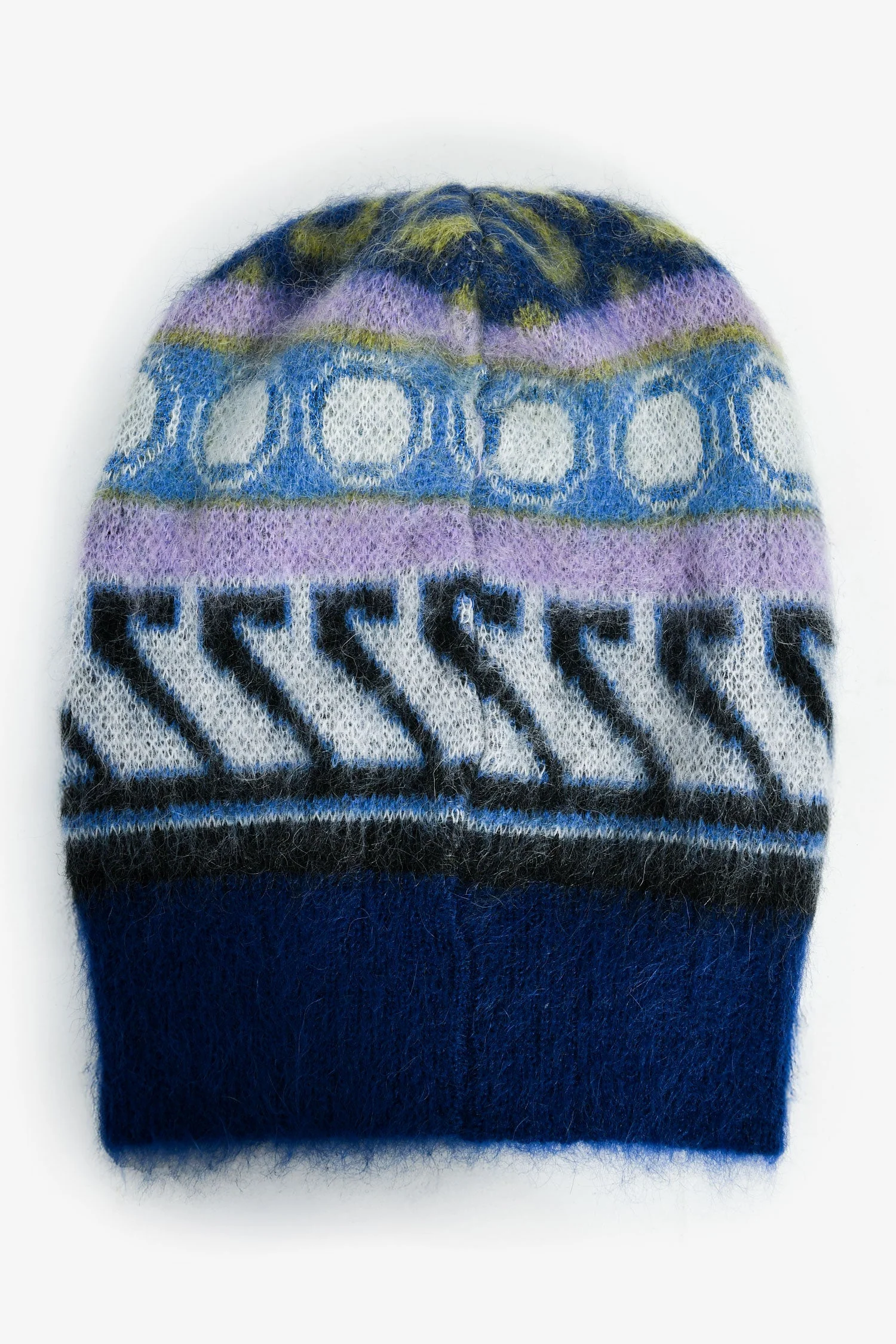 La Double J Blue Mohair Pattern Toque - Image 3