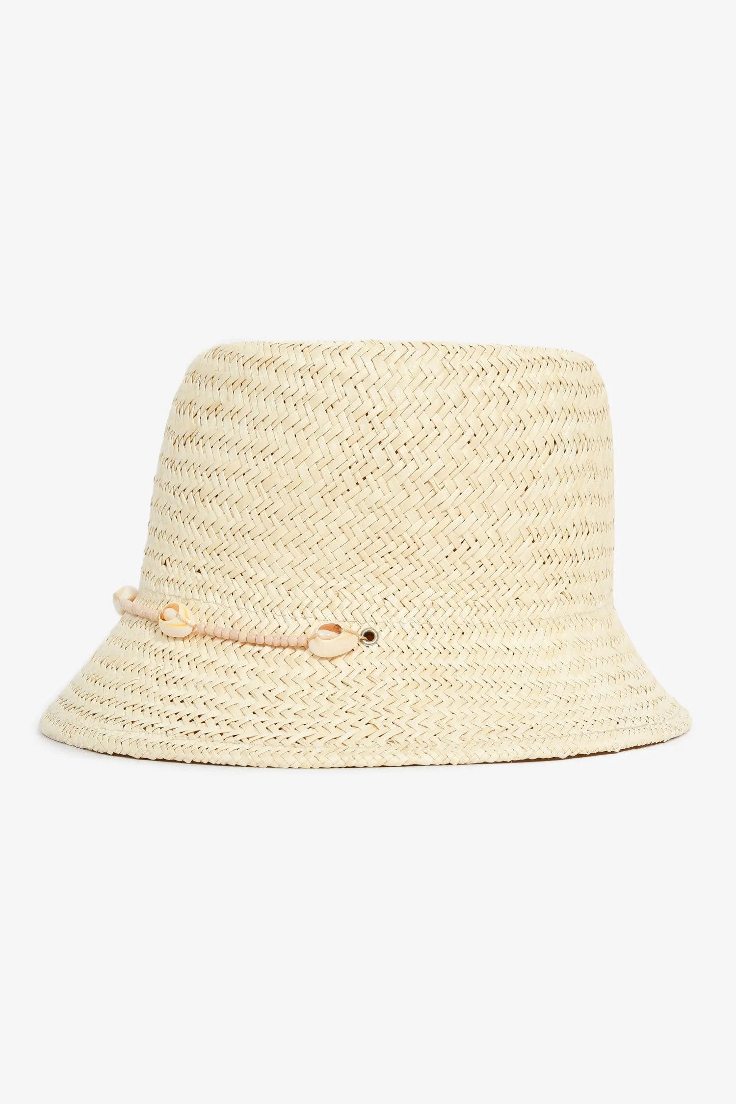 Lack of Colour Beige Straw 'Inca Seashells' Bucket Hat Size M - Image 3
