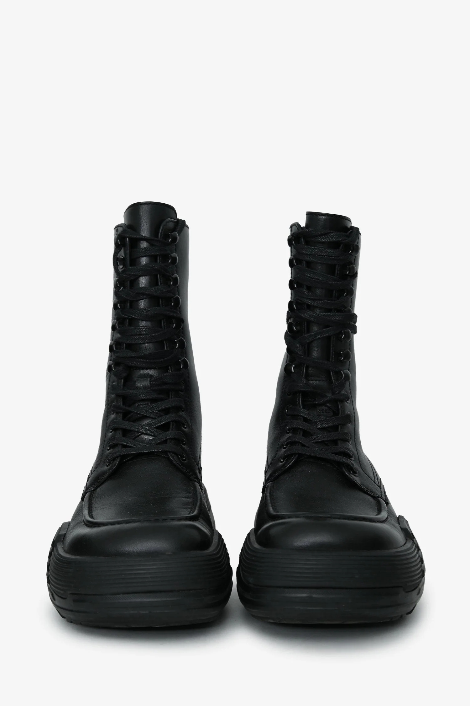 Lanvin Black Leather Chunky Rubber Sole 'Flash X Bold' Combat Boots Size 37 - Image 3