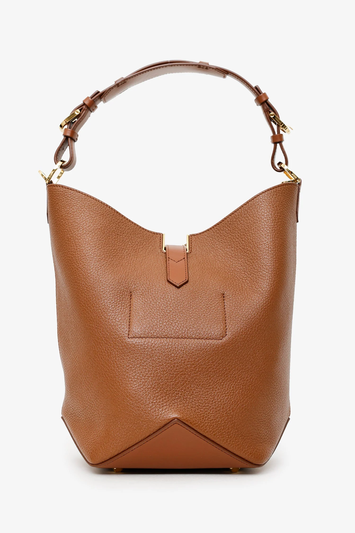Lanvin Brown Leather Catch By Lanvin Medium Bucket Bag With Strap - Image 2