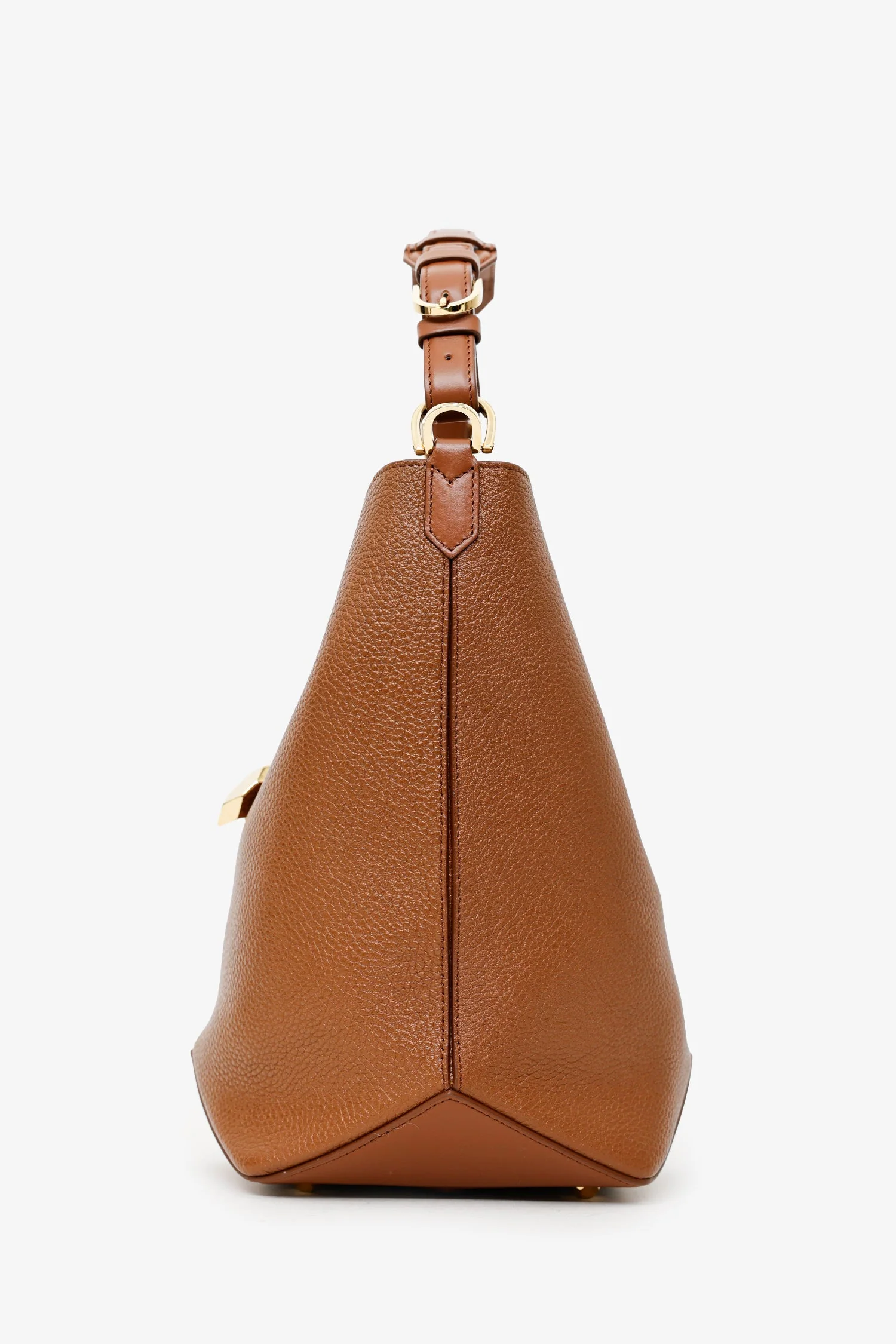 Lanvin Brown Leather Catch By Lanvin Medium Bucket Bag With Strap - Image 4