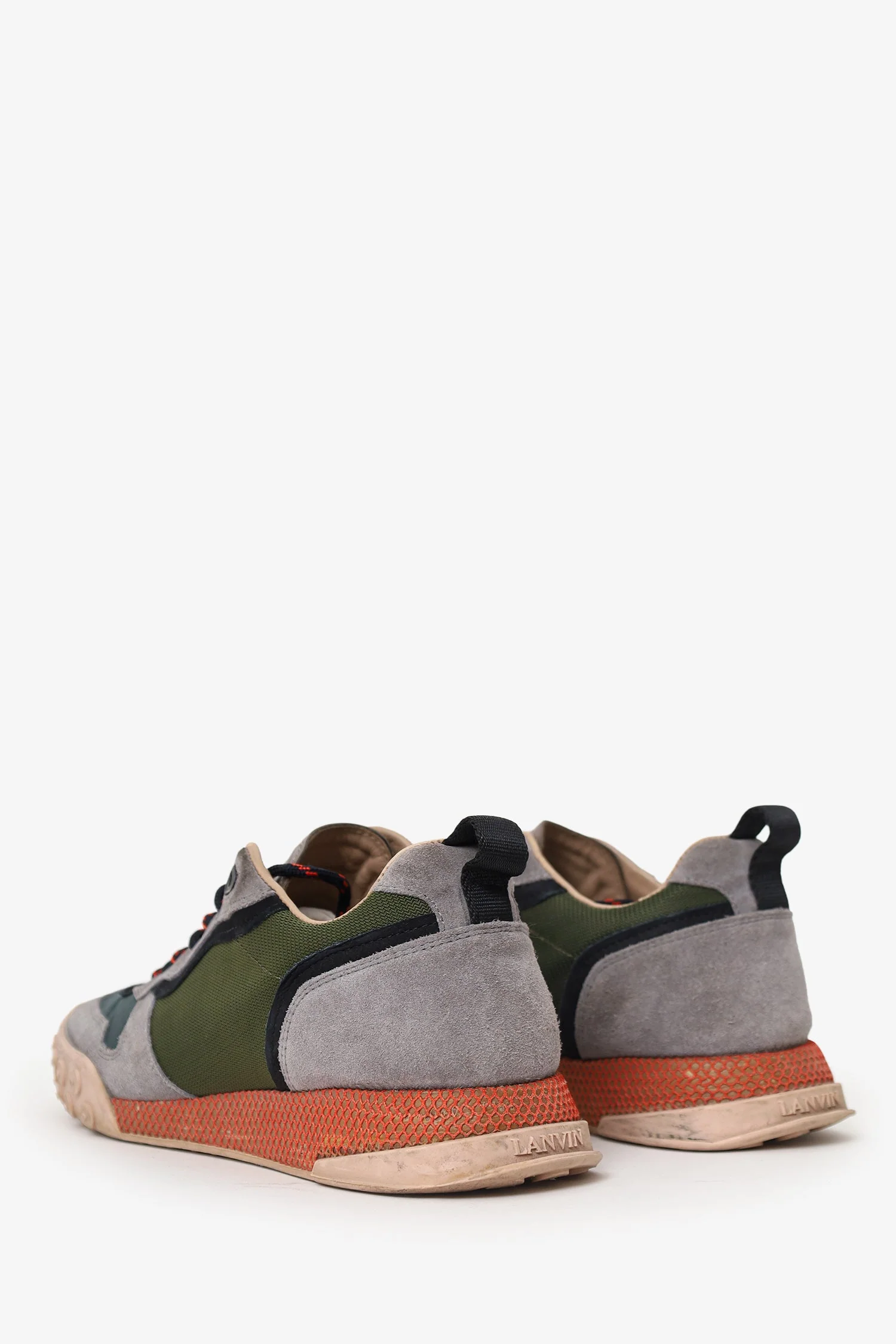 Lanvin Green/Grey Low Top Sneakers Size 8 - Image 4