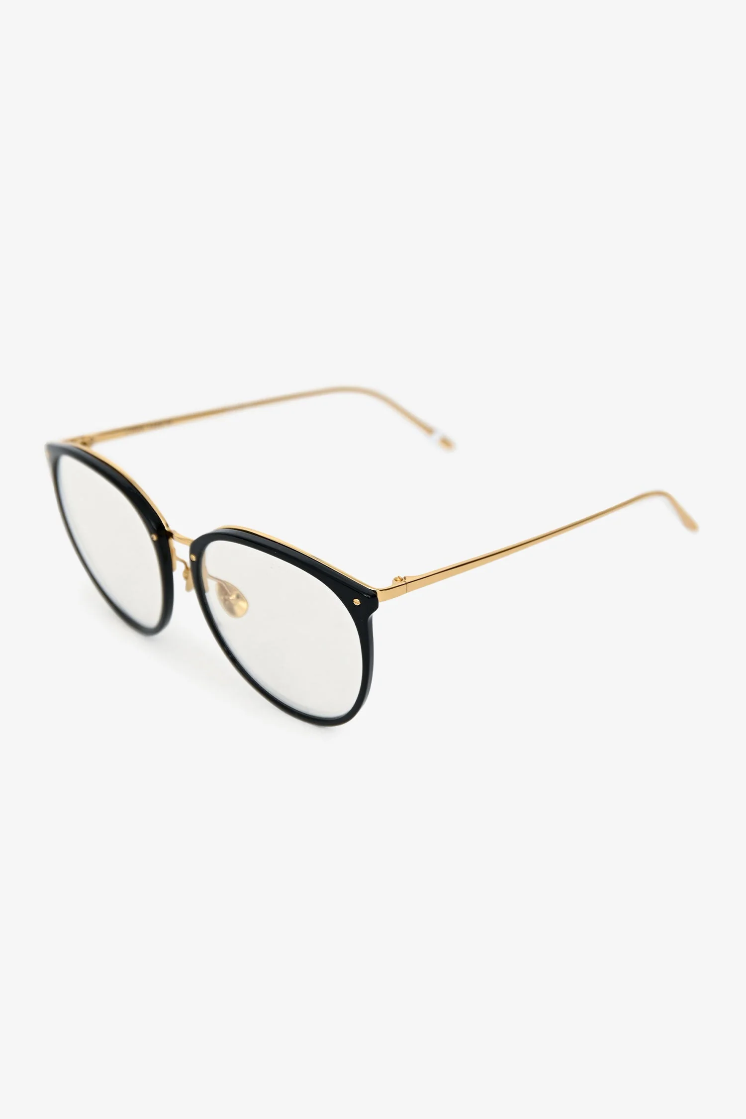 Linda Farrow Black/Gold Tone Metal Optical Glasses - Image 2