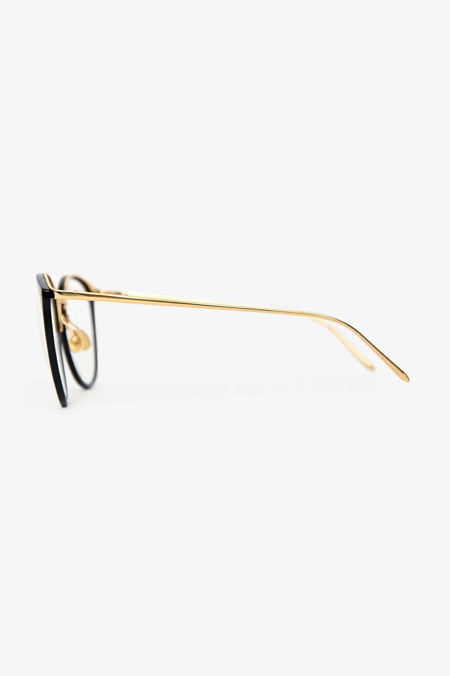 Linda Farrow Black/Gold Tone Metal Optical Glasses - Image 3