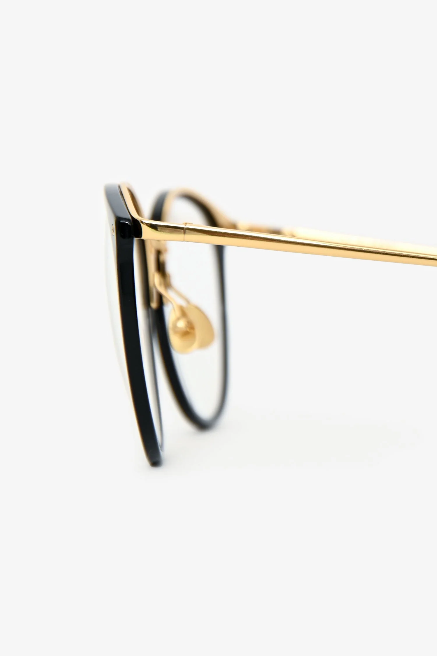 Linda Farrow Black/Gold Tone Metal Optical Glasses - Image 4