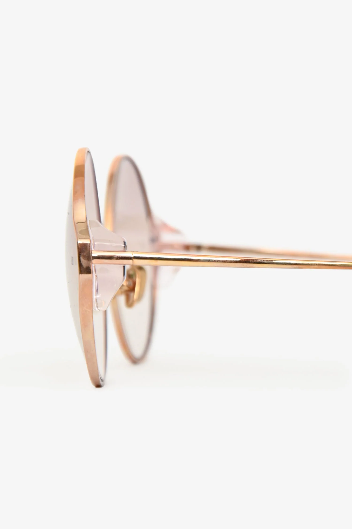 Linda Farrow Rose Gold Tone Metal Round Frame Sunglasses - Image 4