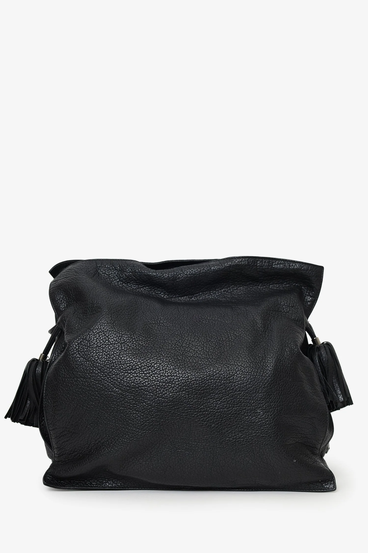 Loewe 2014 Black Leather Tasseled 'Flamenco' Shoulder Bag - Image 2
