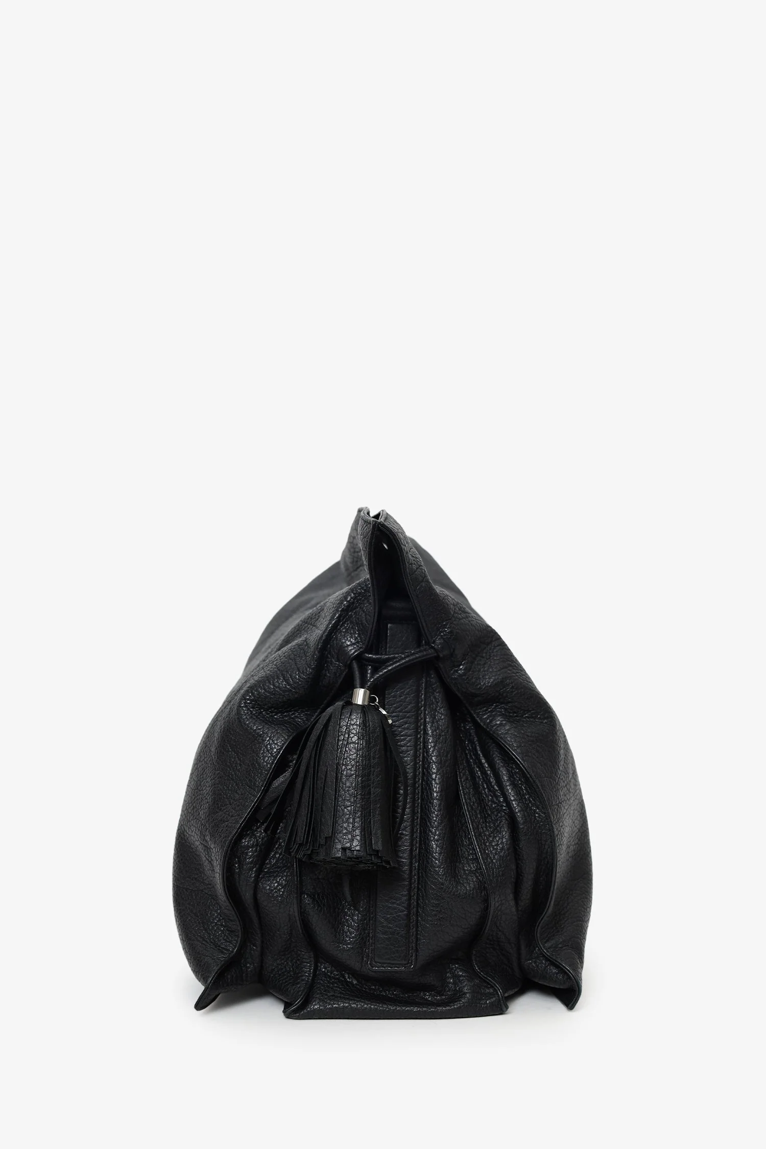 Loewe 2014 Black Leather Tasseled 'Flamenco' Shoulder Bag - Image 3