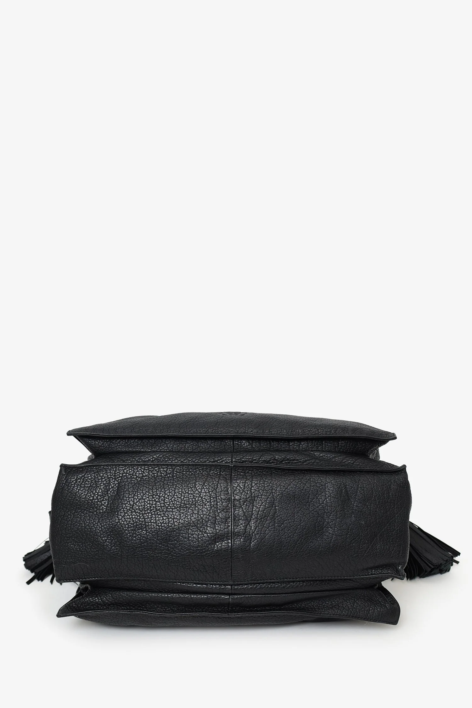 Loewe 2014 Black Leather Tasseled 'Flamenco' Shoulder Bag - Image 5