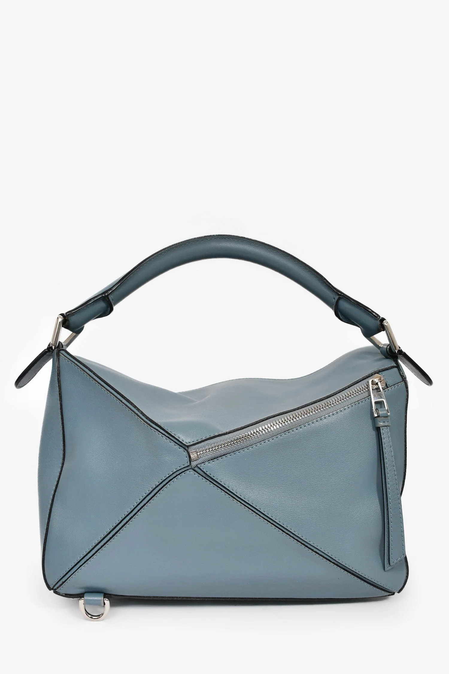 Loewe 2015 Blue Leather Large Puzzle Bag With Strap - Image 2
