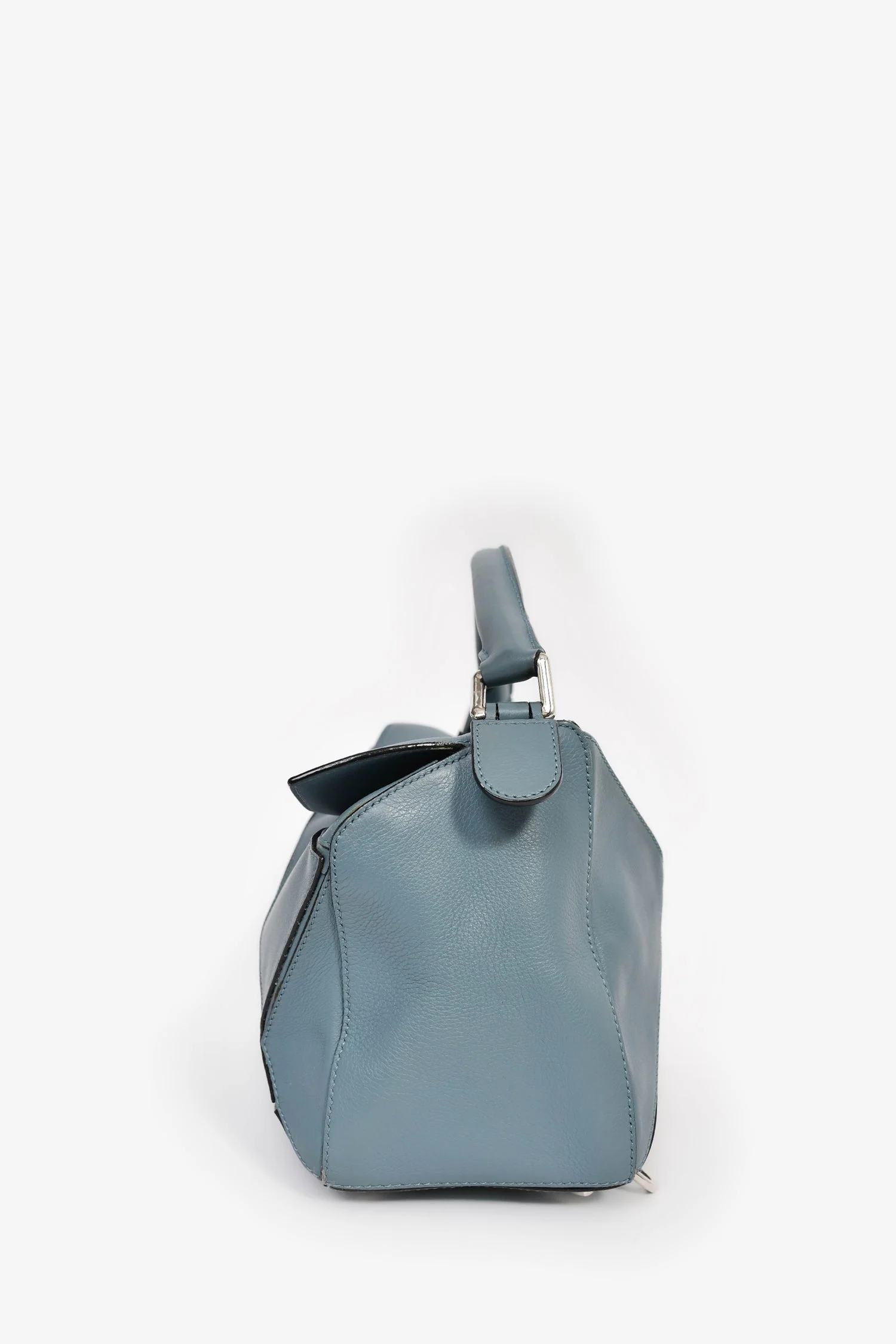 Loewe 2015 Blue Leather Large Puzzle Bag With Strap - Image 4